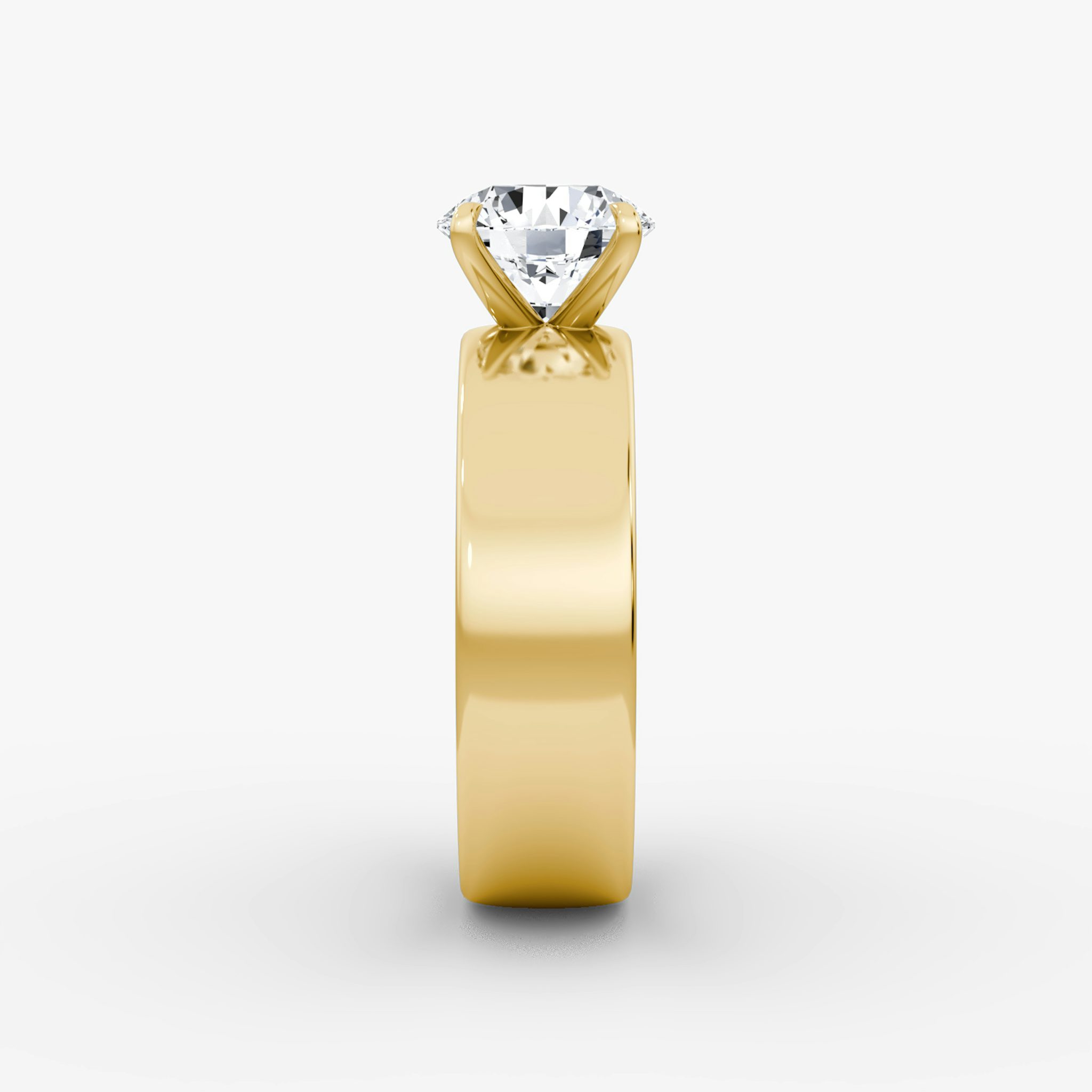 Cigar Band Solitaire | Round Brilliant | 18k | Yellow Gold | bandWidth: 6mm | caratWeight: other | diamondOrientation: vertical