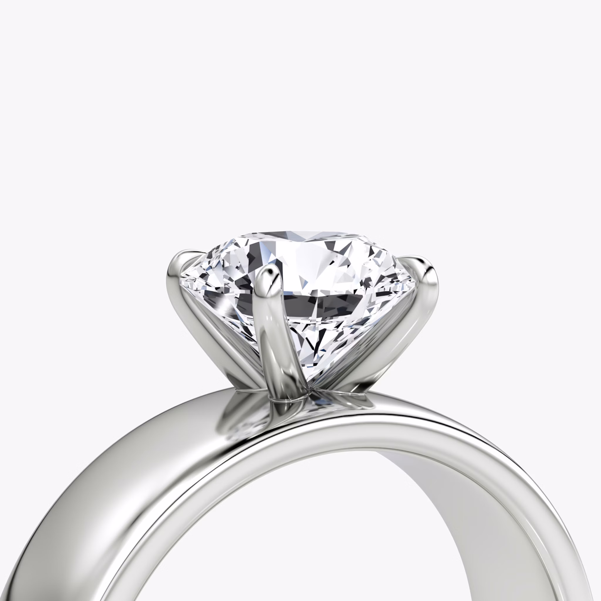 Cigar Band Solitaire | Round Brilliant | Platinum | bandWidth: 6mm | caratWeight: other | diamondOrientation: vertical