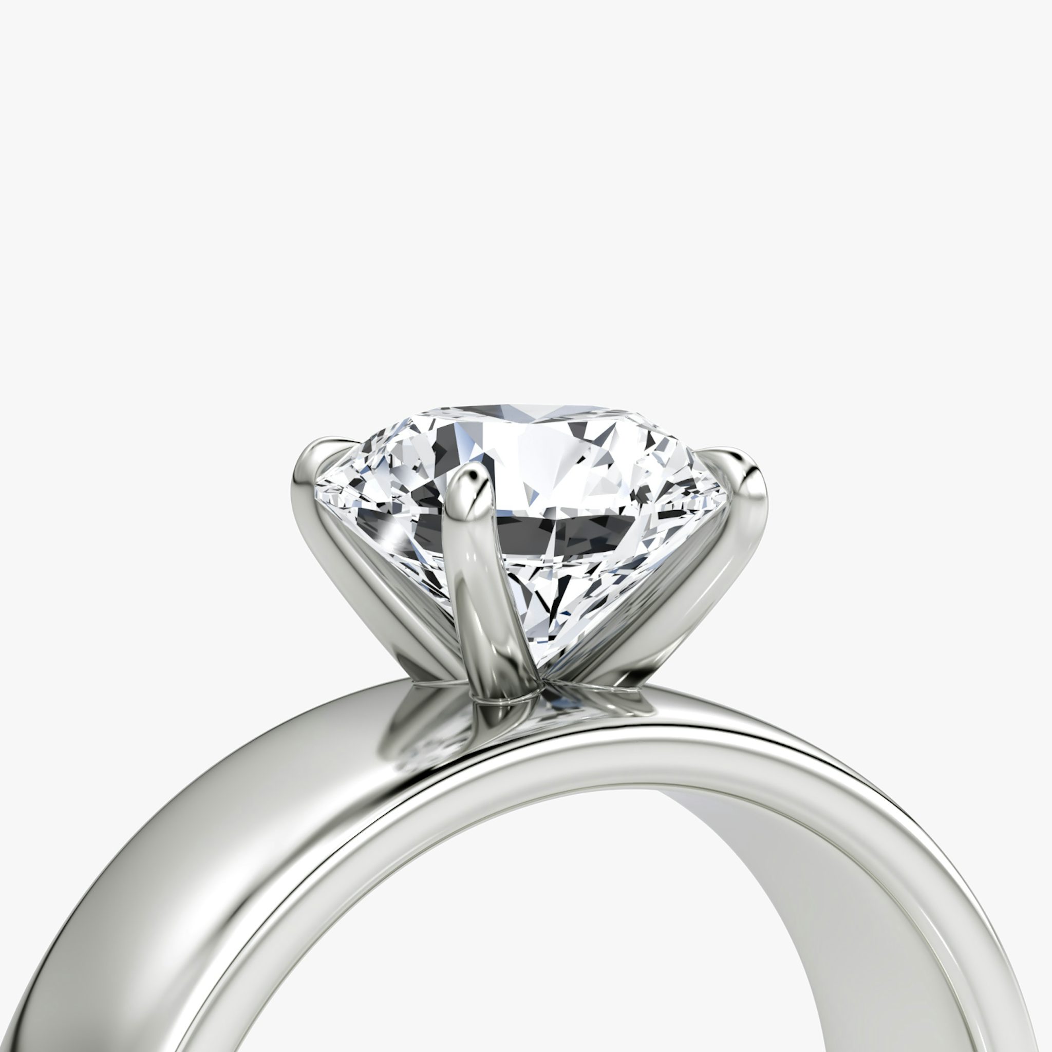 Cigar Band Solitaire | Round Brilliant | Platinum | bandWidth: 6mm | caratWeight: other | diamondOrientation: vertical