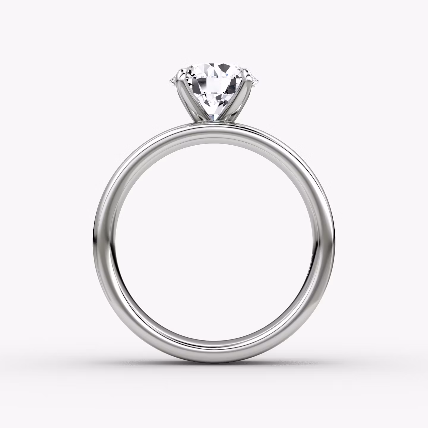 Cigar Band Solitaire | Round Brilliant | 18k | White Gold | bandWidth: 6mm | caratWeight: 1.0ct | diamondOrientation: vertical