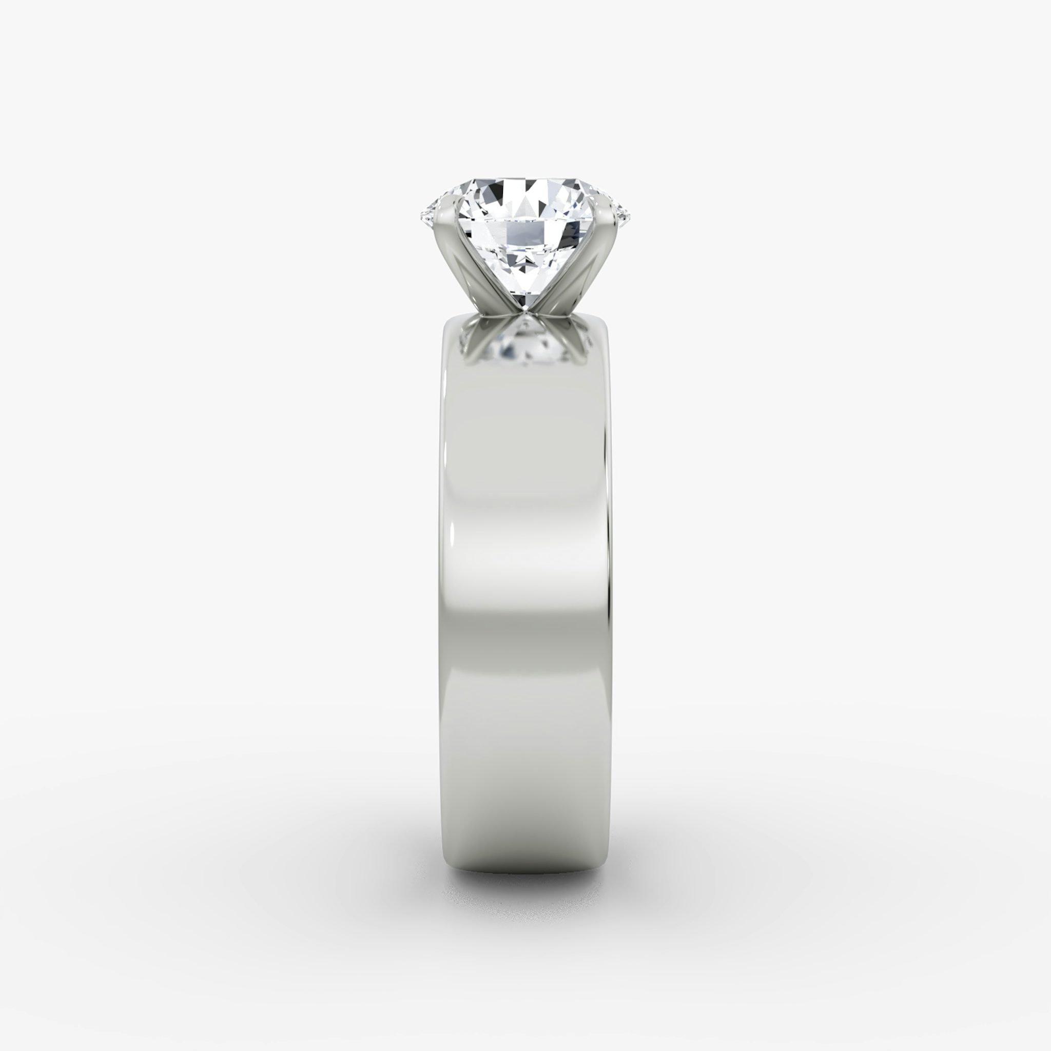 Cigar Band Solitaire | Round Brilliant | Platinum | bandWidth: 6mm | caratWeight: other | diamondOrientation: vertical