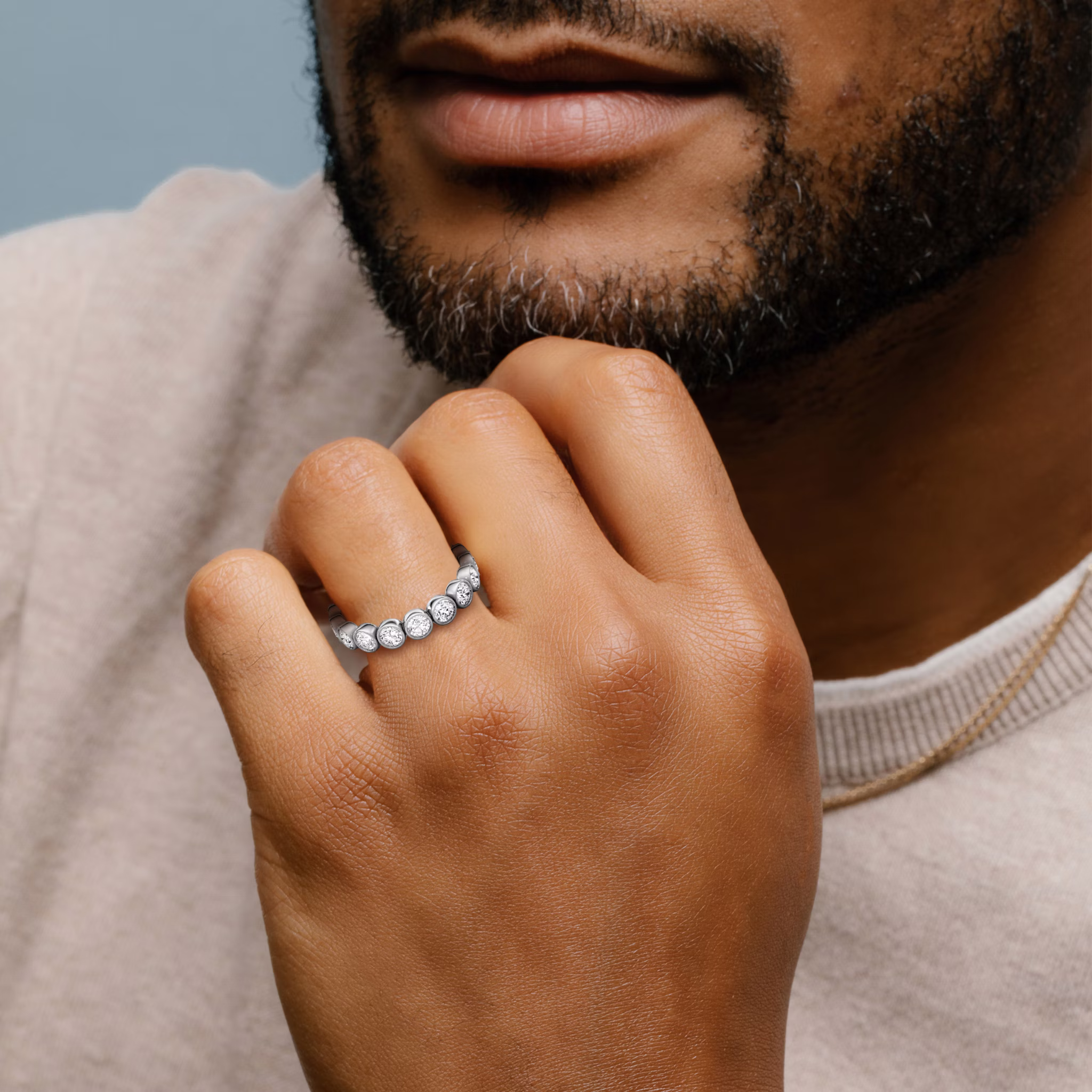 The Bezel Eternity Band | Round Brilliant | 18k | White Gold | diamondSize: petite