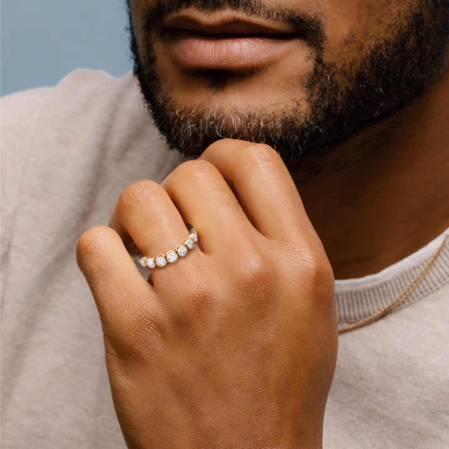 The Bezel Eternity Band | Round Brilliant | 14k | Rose Gold | diamondSize: petite