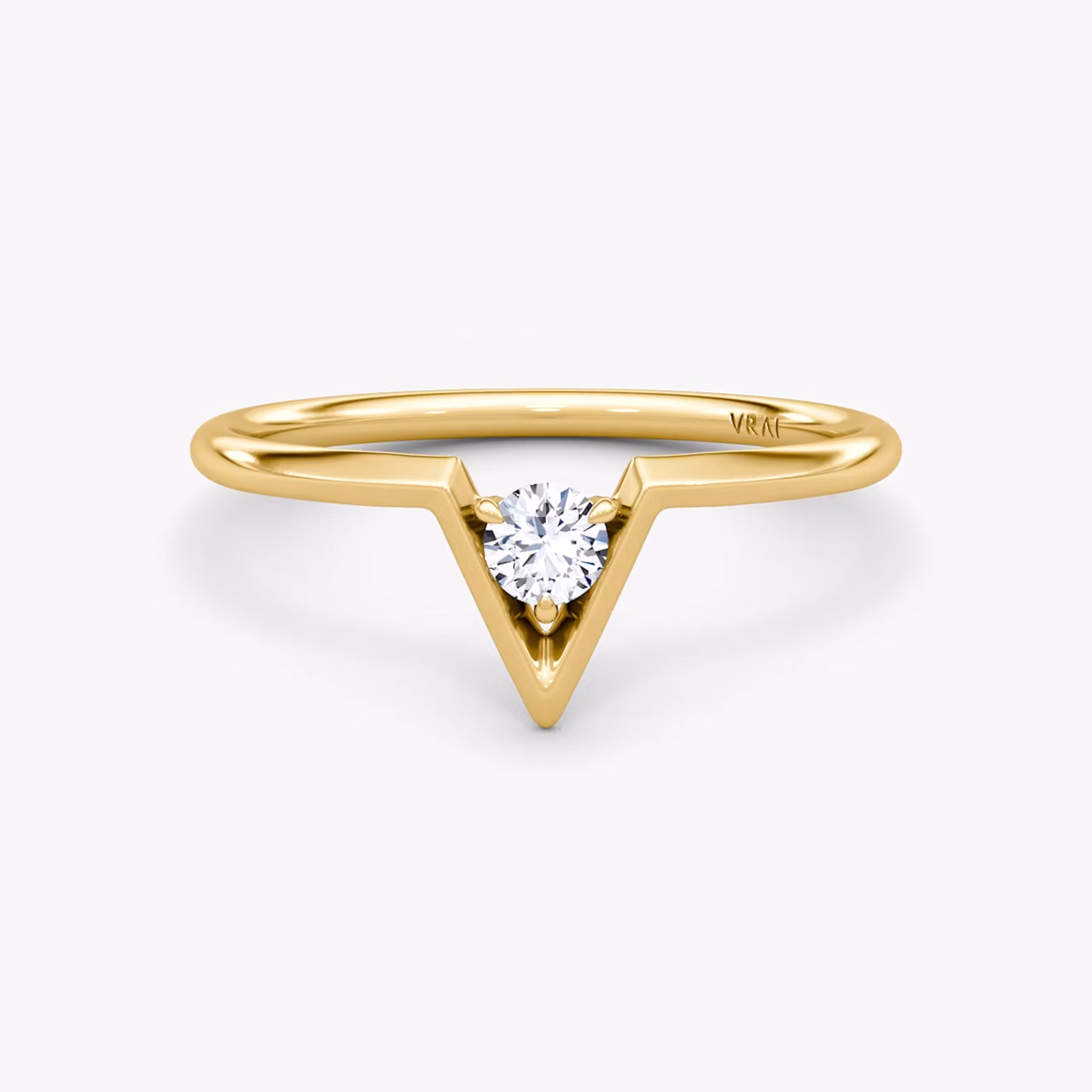 3. V Solitaire Ring