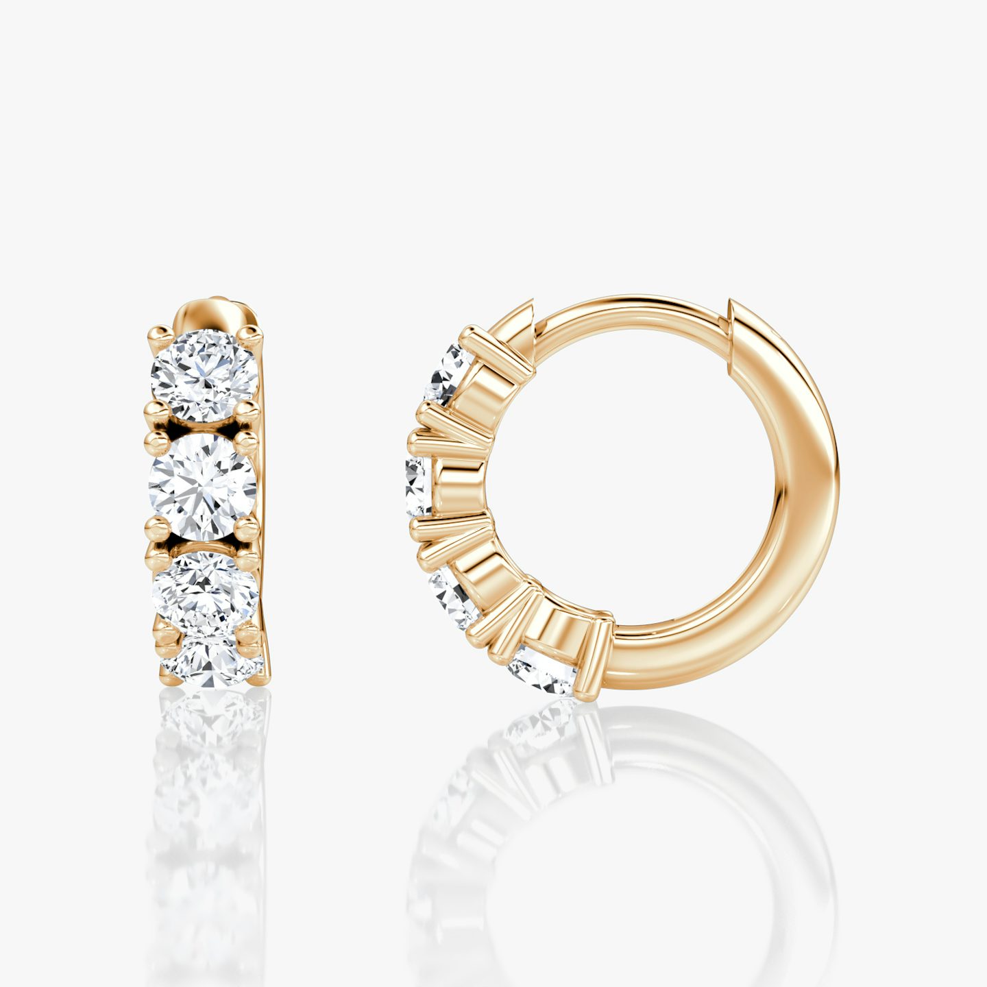 Half Eternity Huggie Hoop | Round Brilliant | 14k | Rose Gold