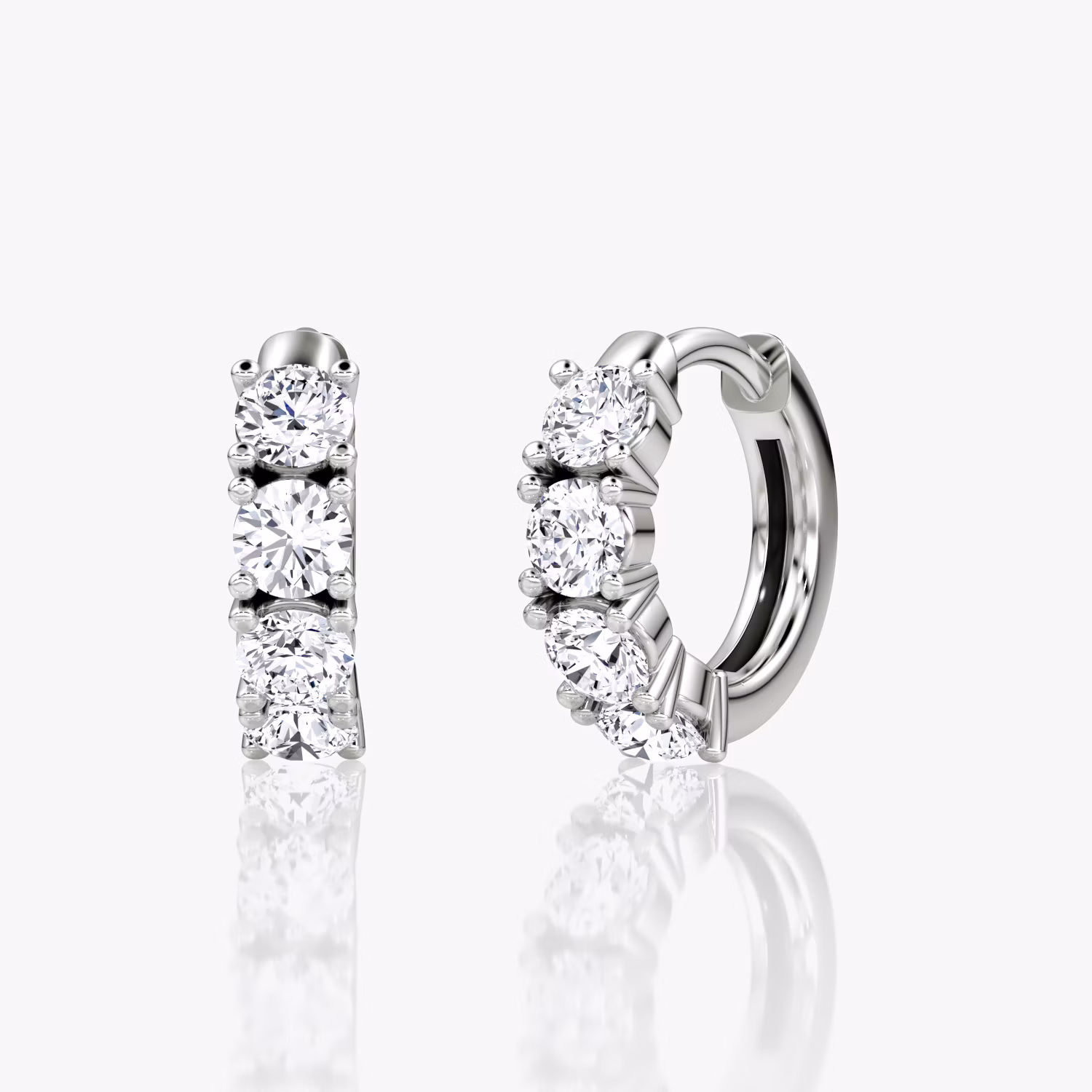 Half Eternity Huggie Hoop