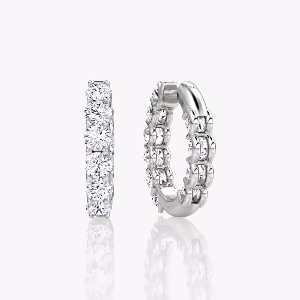 Pendiente de Aro Eternity | Brillante | 14k | Oro blanco | caratWeight: 1.0ct | eternityStyle: full | earringSize: 18mm