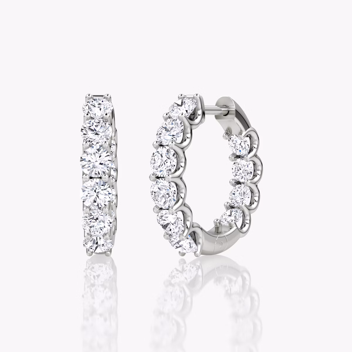 Pendiente de Aro Eternity | Brillante | 14k | Oro blanco | caratWeight: 1.0ct | eternityStyle: full | earringSize: 18mm