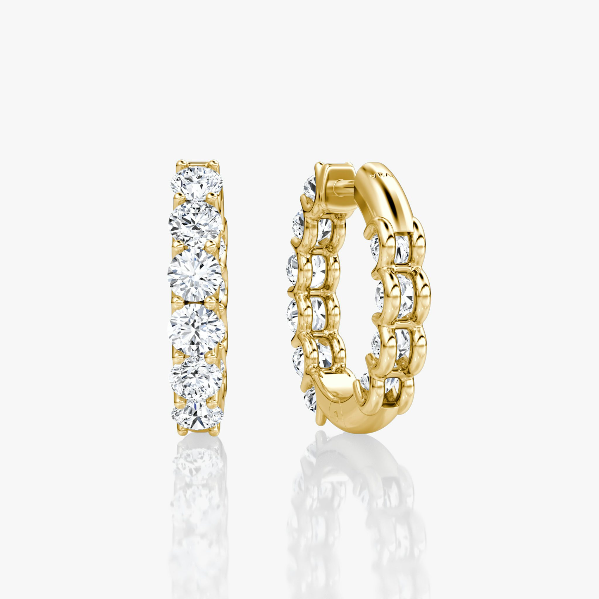 Eternity Hoop | Round Brilliant | 14k | Yellow Gold | caratWeight: 1.0ct | eternityStyle: full | earringSize: 18mm