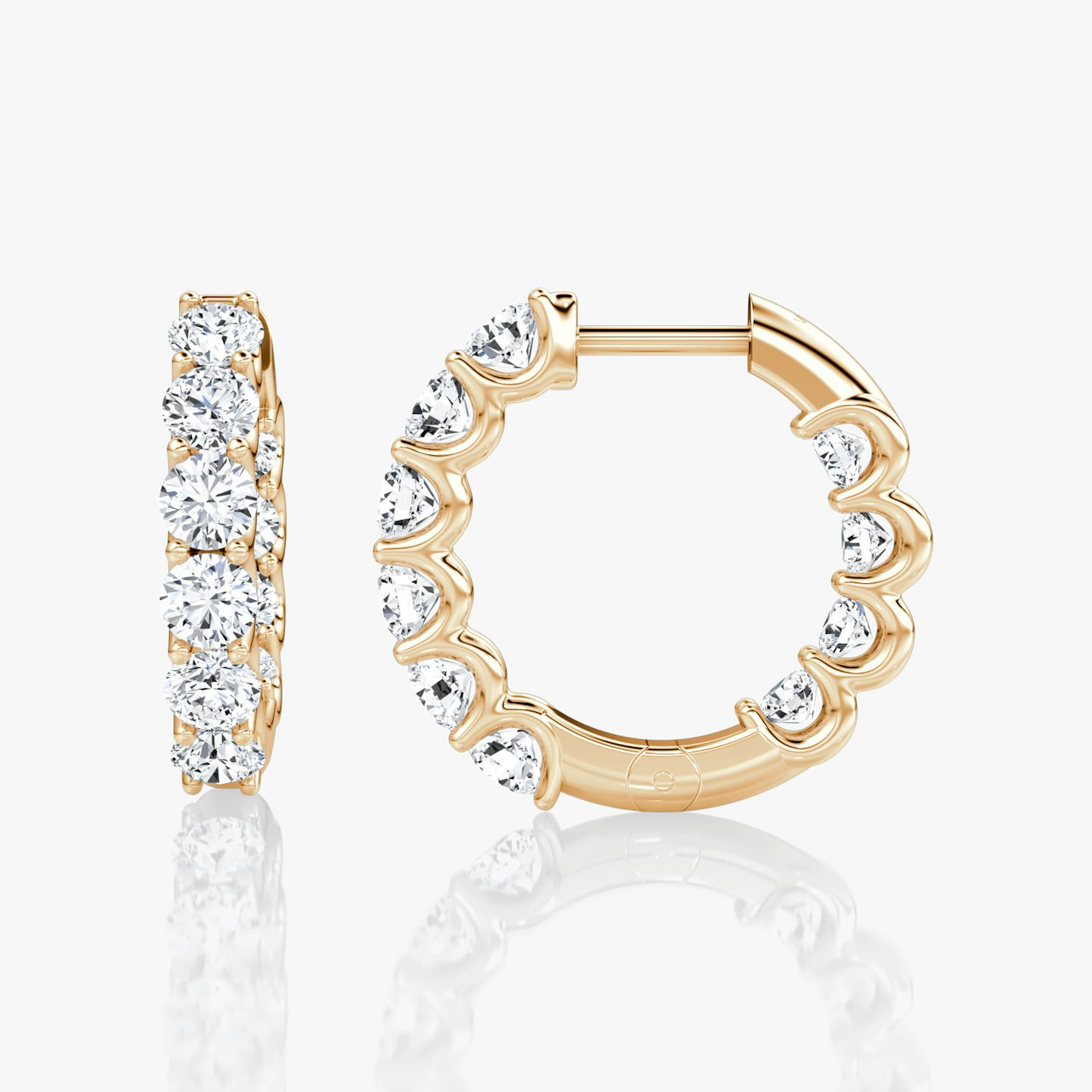 Eternity Hoop | Round Brilliant | 14k | Rose Gold | caratWeight: 1.0ct | eternityStyle: full | earringSize: 18mm