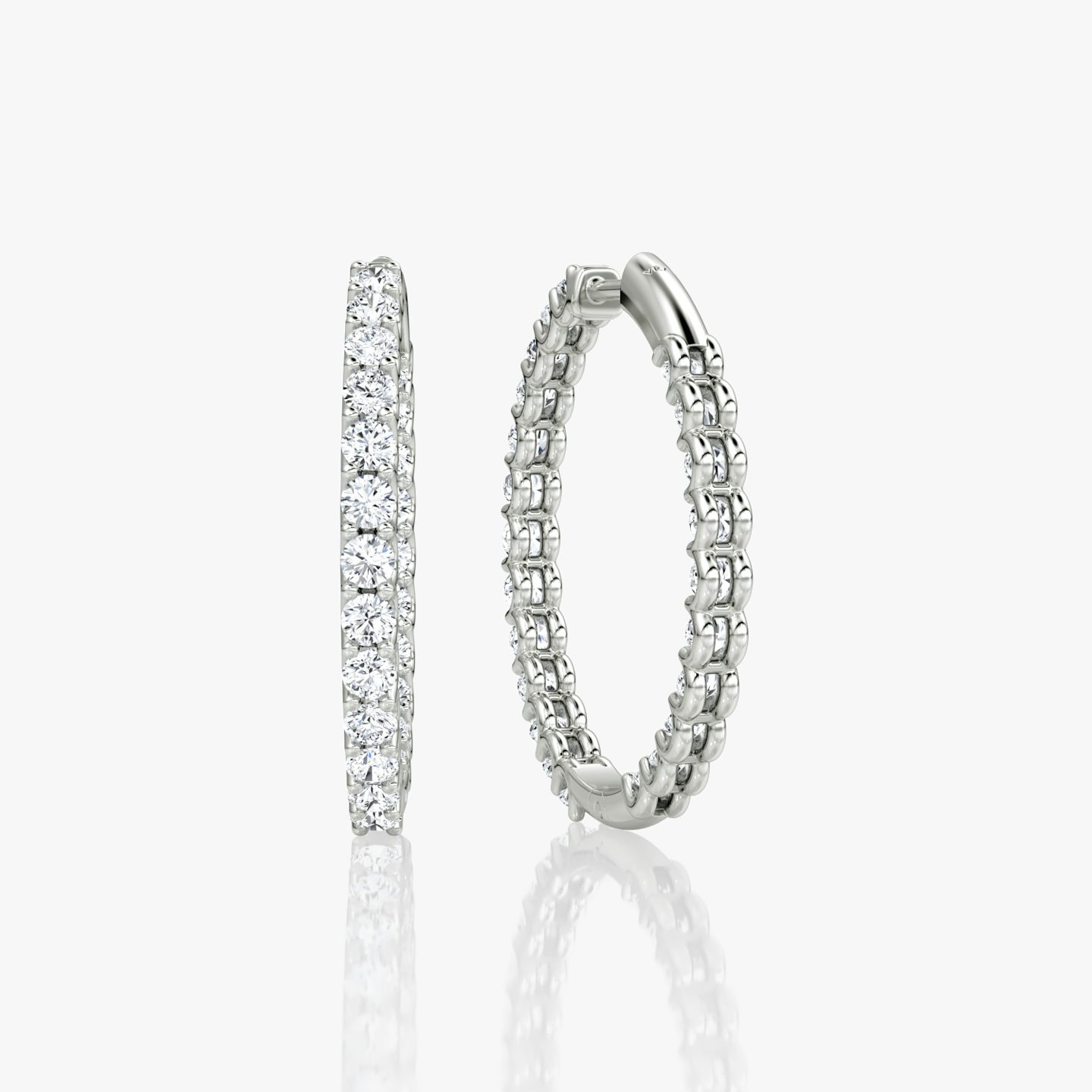 Créole Eternity | Rond Brillant | 14k | Or blanc | caratWeight: 1.7ct | eternityStyle: full | earringSize: 25mm