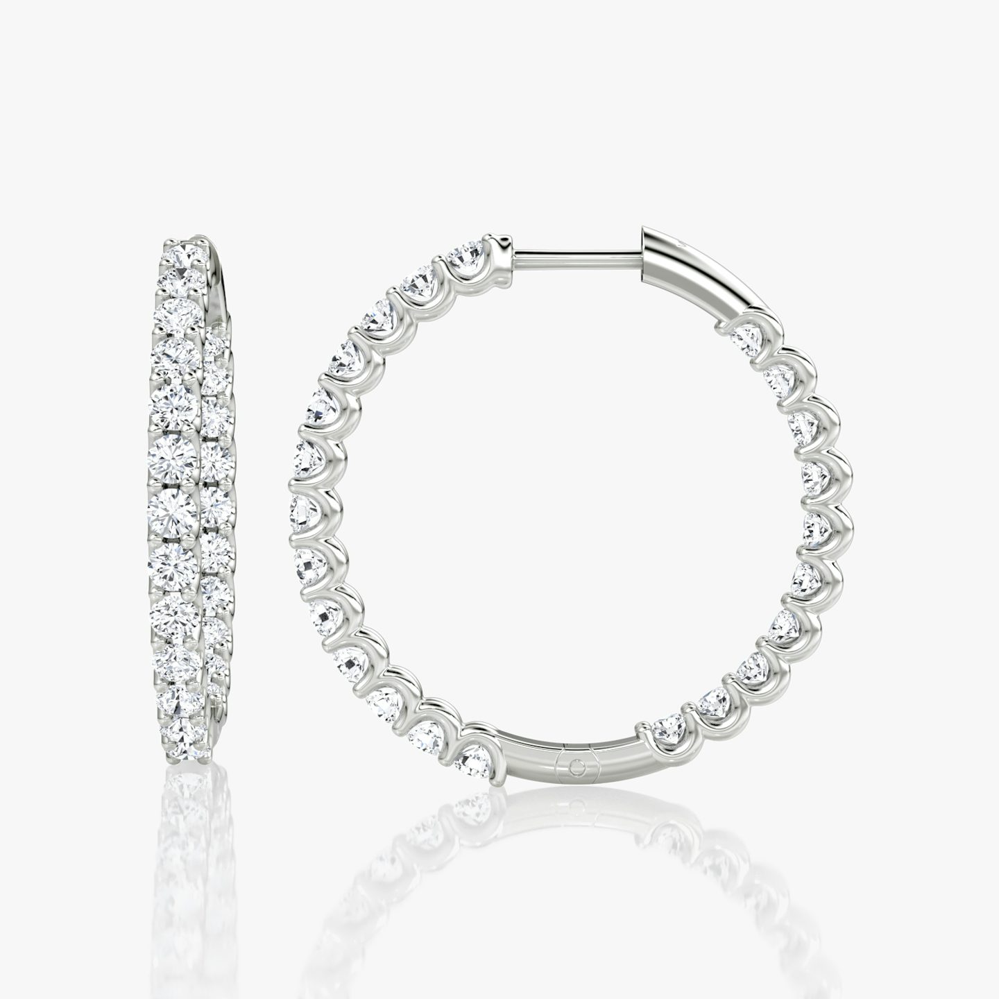 Créole Eternity | Rond Brillant | 14k | Or blanc | caratWeight: 1.7ct | eternityStyle: full | earringSize: 25mm