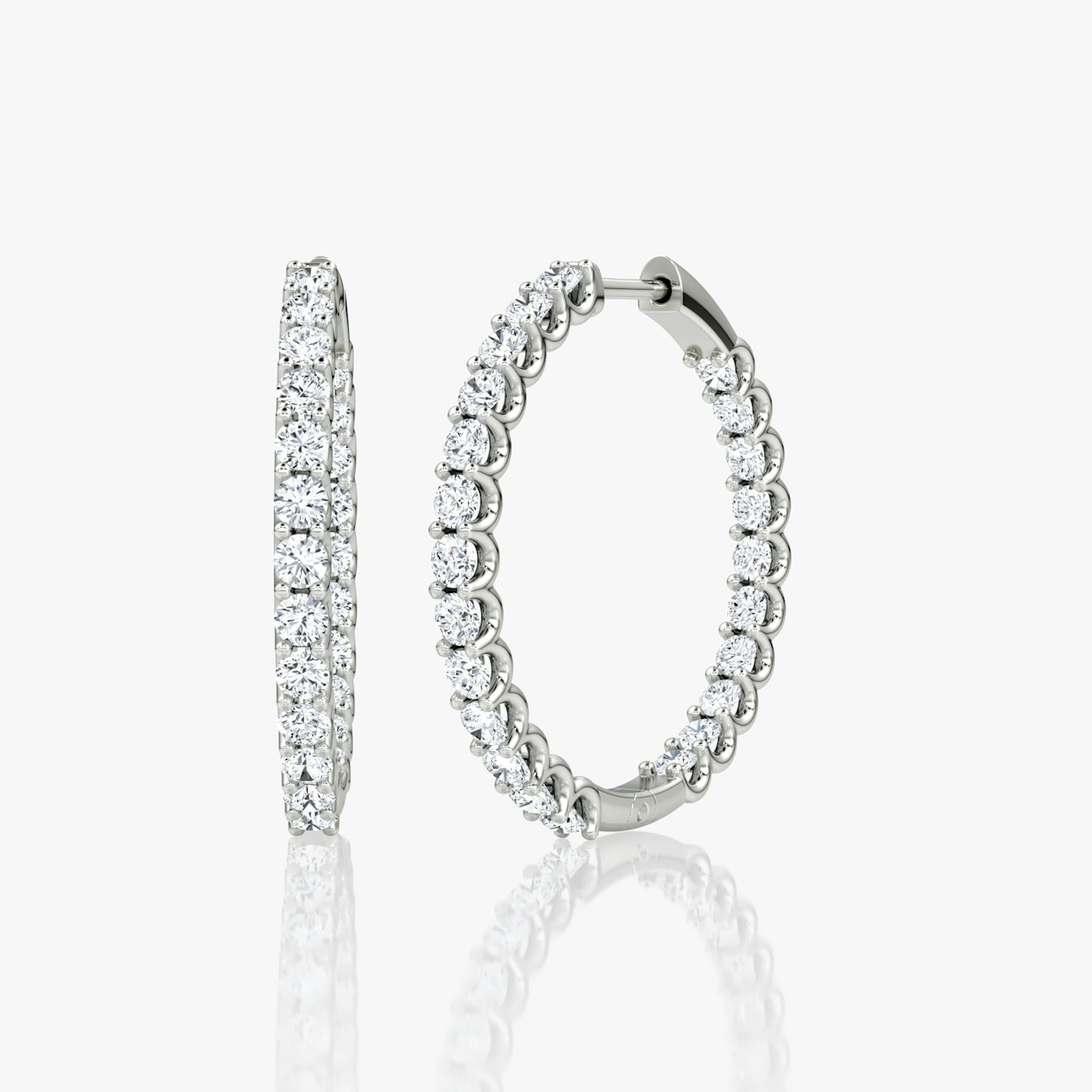 Créole Eternity | Rond Brillant | 14k | Or blanc | caratWeight: 1.7ct | eternityStyle: full | earringSize: 25mm