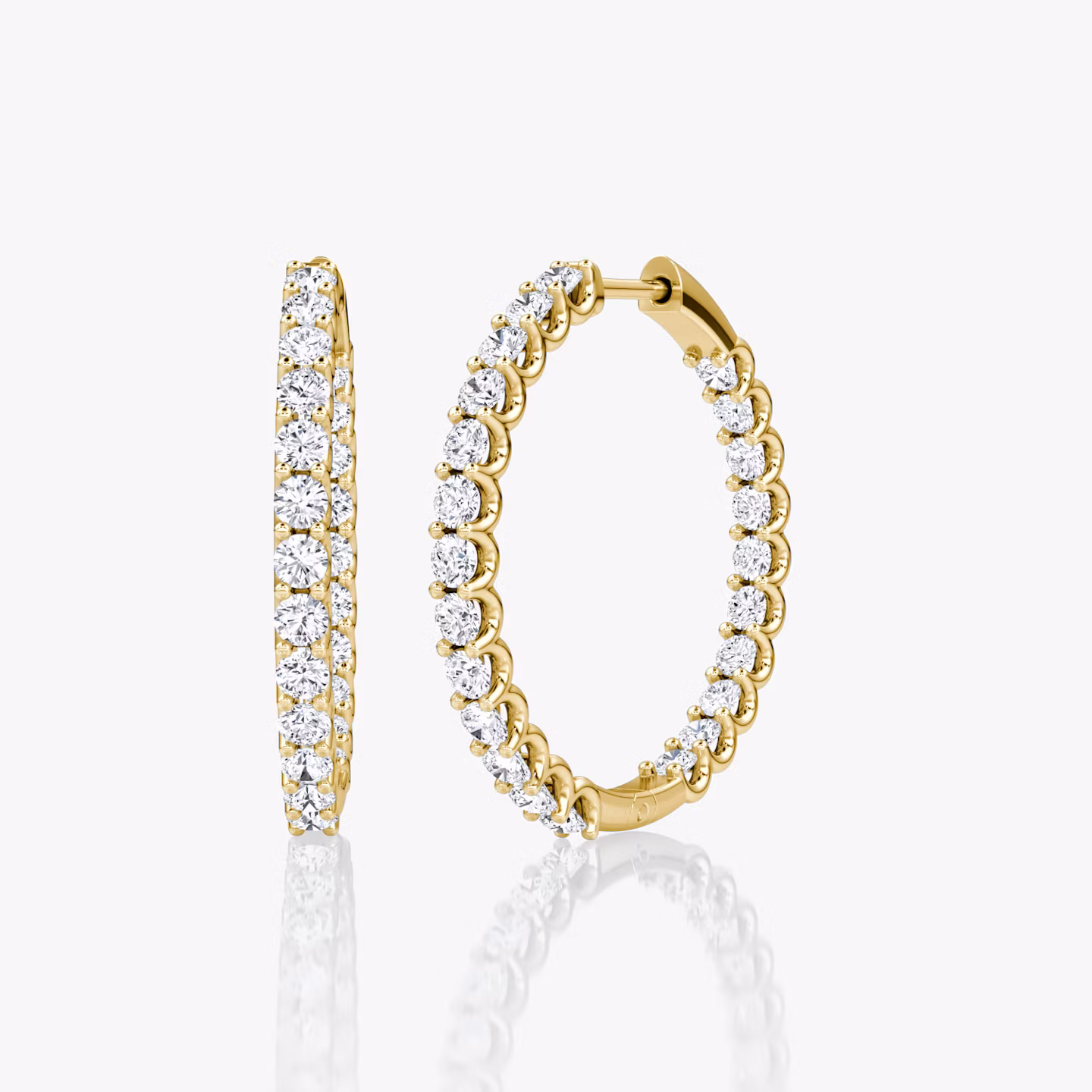 Créole Eternity | Rond Brillant | 14k | Or jaune | caratWeight: 1.7ct | eternityStyle: full | earringSize: 25mm