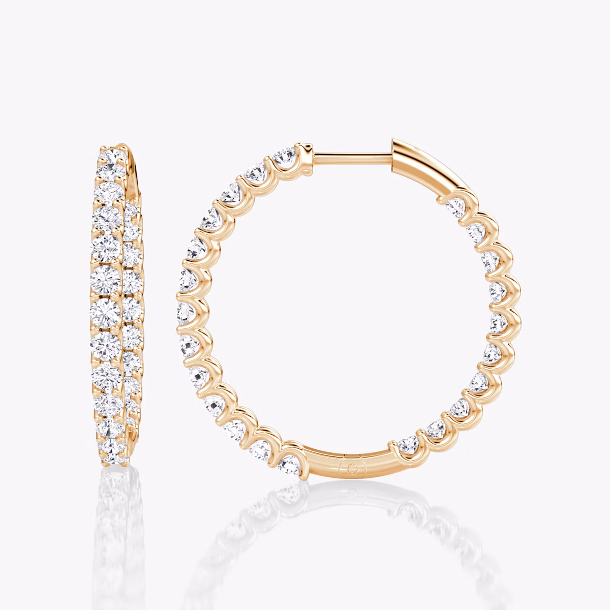 Créole Eternity | Rond Brillant | 14k | Or rose | caratWeight: 1.7ct | eternityStyle: full | earringSize: 25mm
