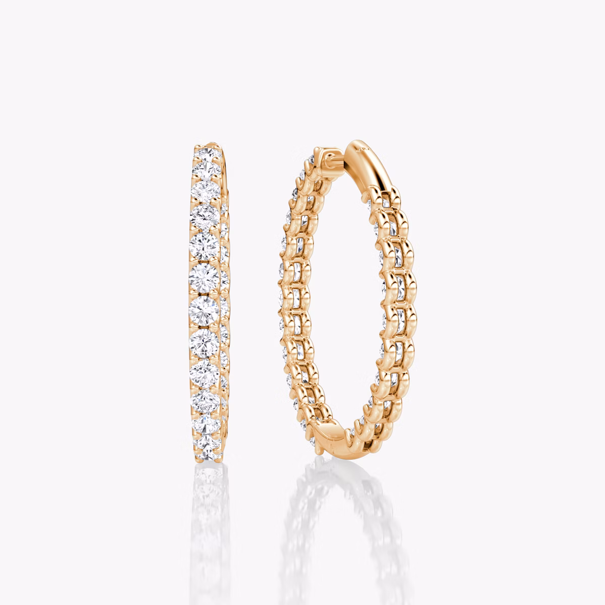 Créole Eternity | Rond Brillant | 14k | Or rose | caratWeight: 1.7ct | eternityStyle: full | earringSize: 25mm