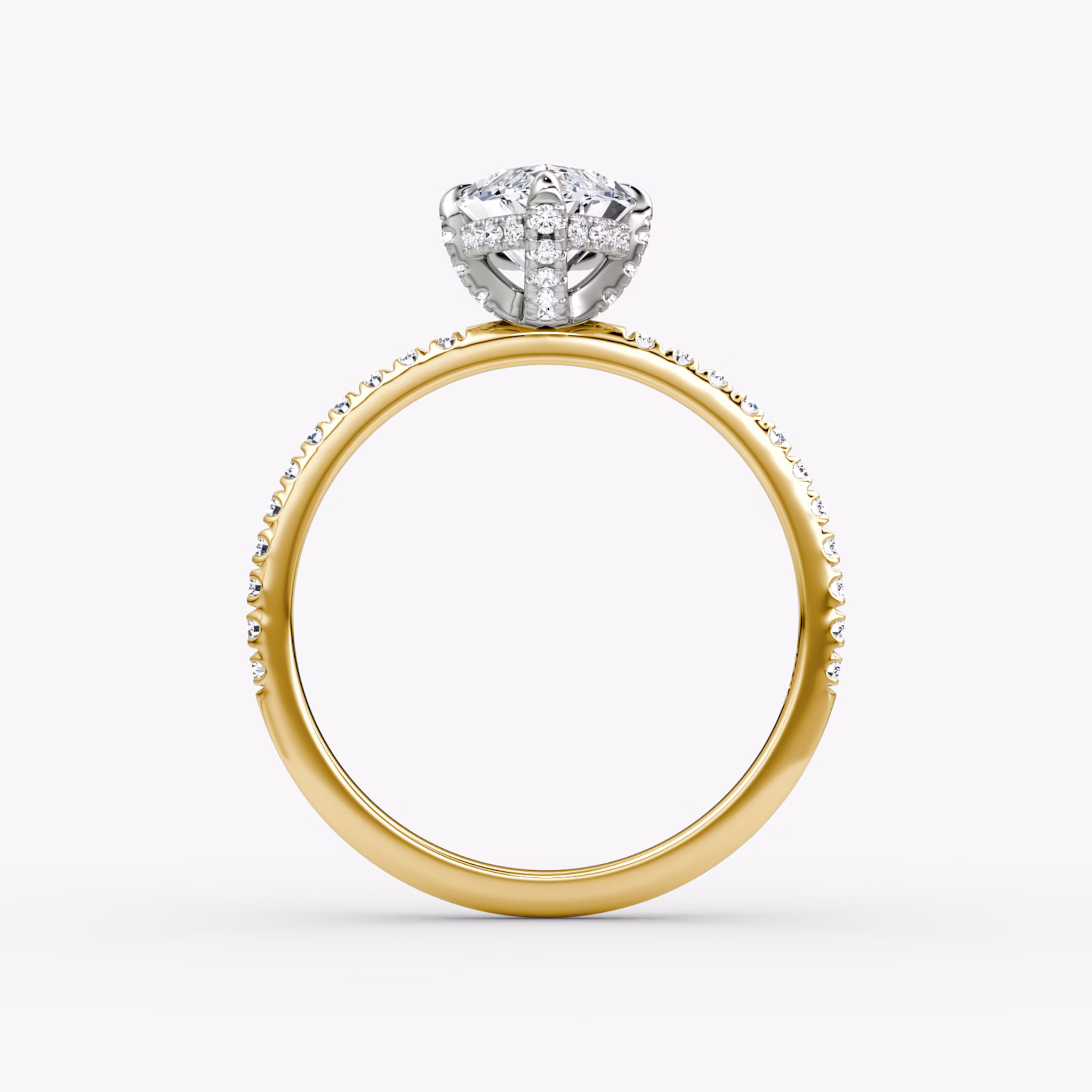 The Classic Hidden Halo | Marquise | 18k | Yellow Gold and Platinum | bandAccent: Pavé | bandWidth: standard | prongStyle: Pavé | diamondOrientation: vertical | caratWeight: other