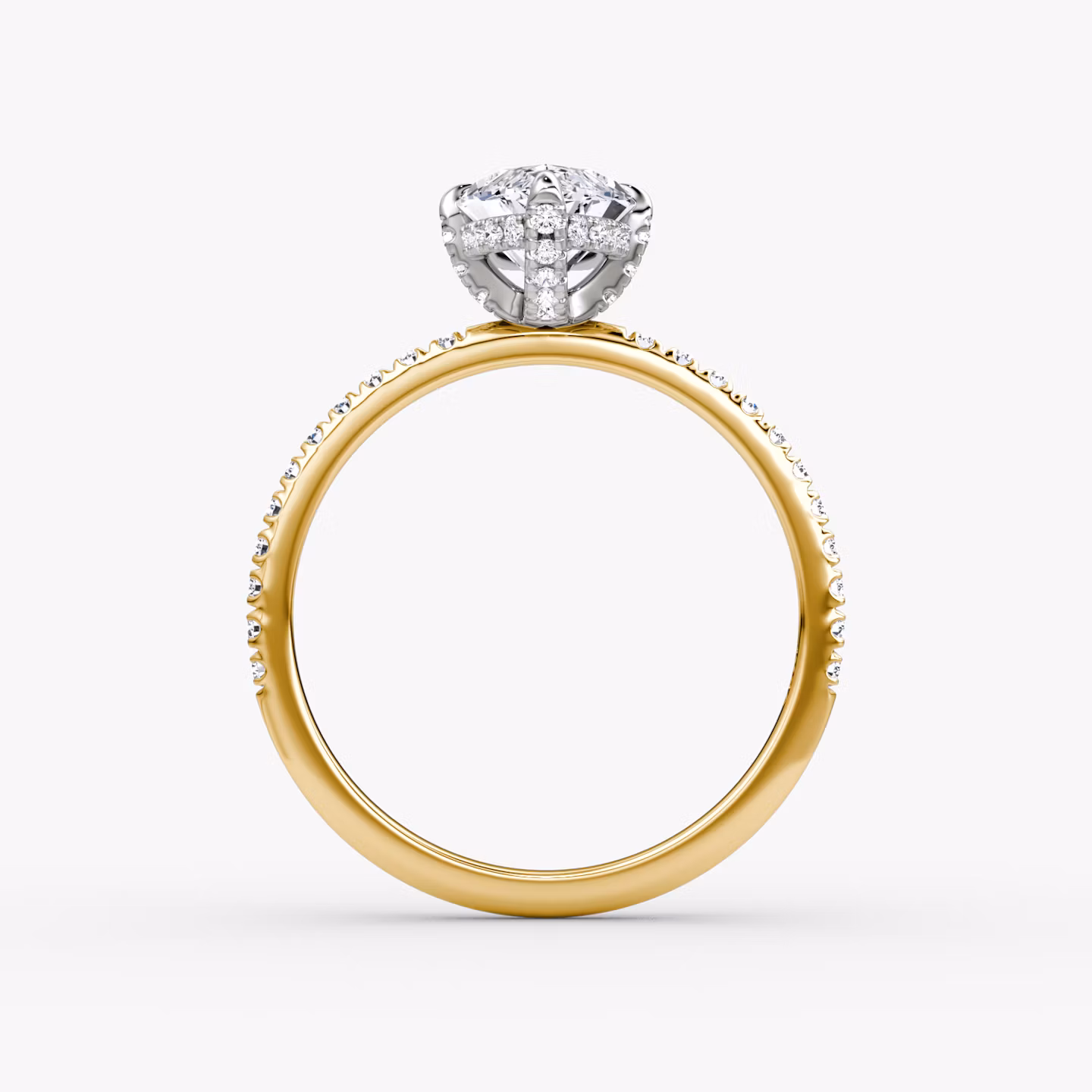 The Classic Hidden Halo | Marquise | 18k | Yellow Gold and Platinum | bandAccent: Pavé | bandWidth: standard | prongStyle: Pavé | diamondOrientation: vertical | caratWeight: other