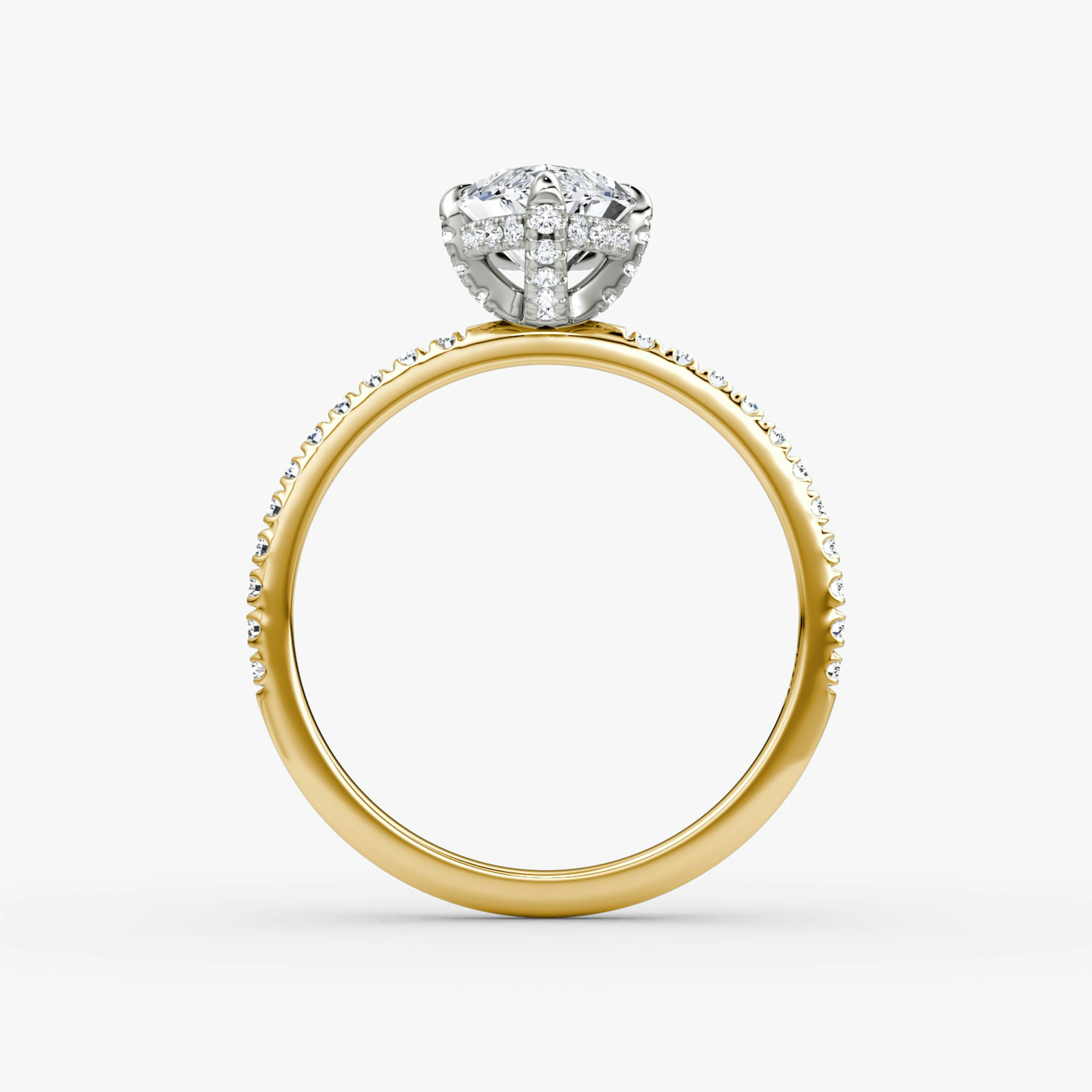 The Classic Hidden Halo | Marquise | 18k | Yellow Gold and Platinum | bandAccent: Pavé | bandWidth: standard | prongStyle: Pavé | diamondOrientation: vertical | caratWeight: other