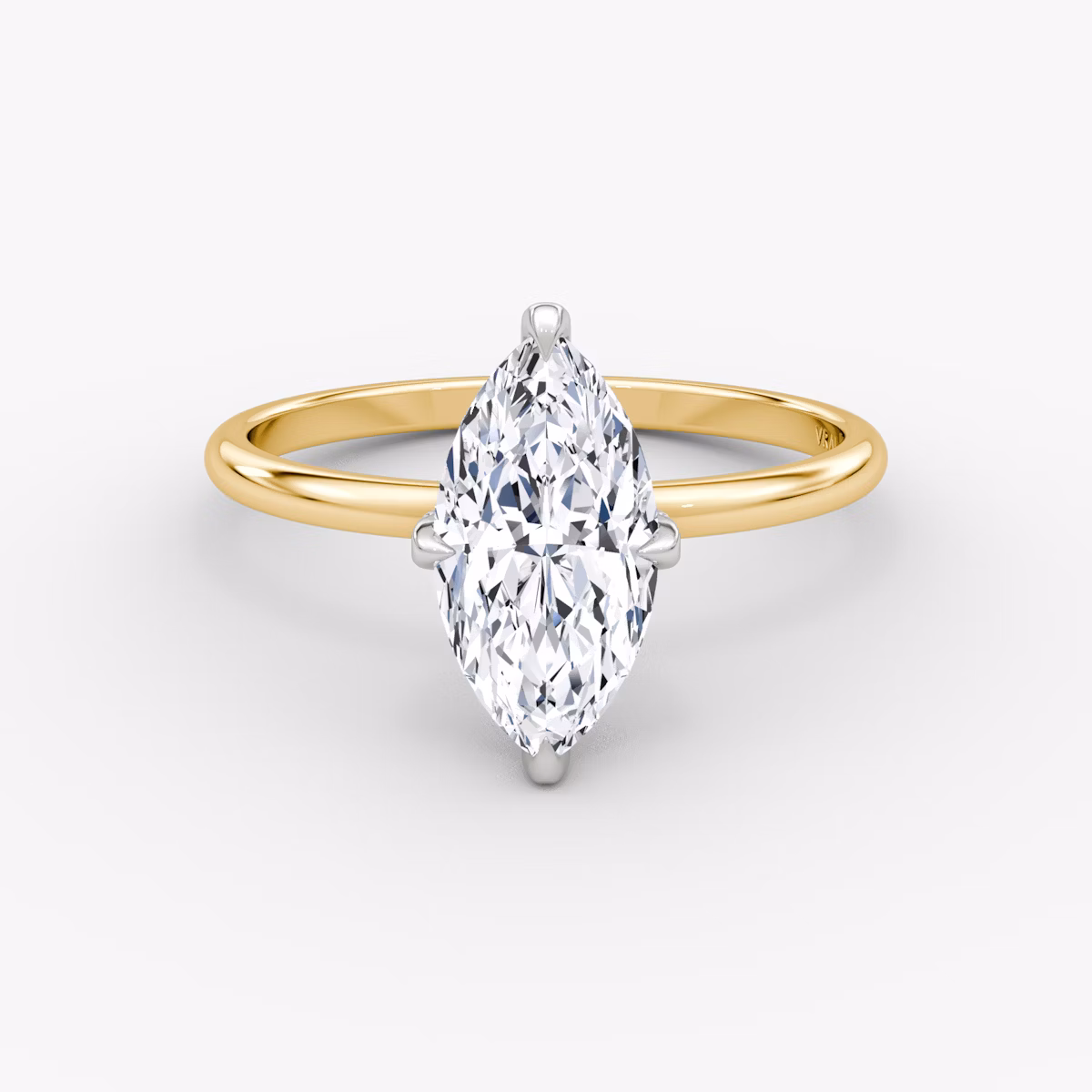 The Classic Hidden Halo | Marquise | 18k | Yellow Gold and Platinum | bandAccent: Plain | bandWidth: standard | prongStyle: Pavé | diamondOrientation: vertical | caratWeight: other