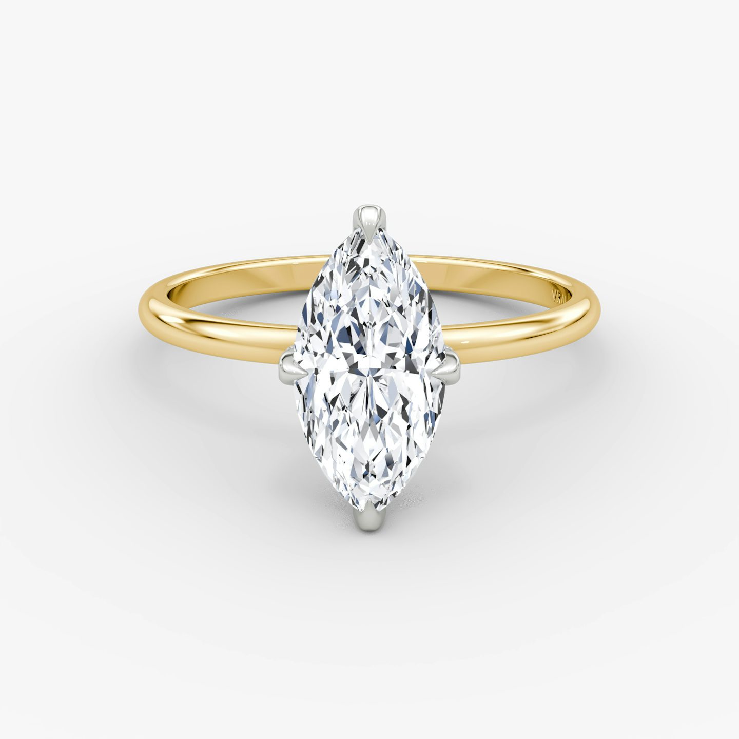 The Classic Hidden Halo | Marquise | 18k | Yellow Gold and Platinum | bandAccent: Plain | bandWidth: standard | prongStyle: Pavé | diamondOrientation: vertical | caratWeight: other