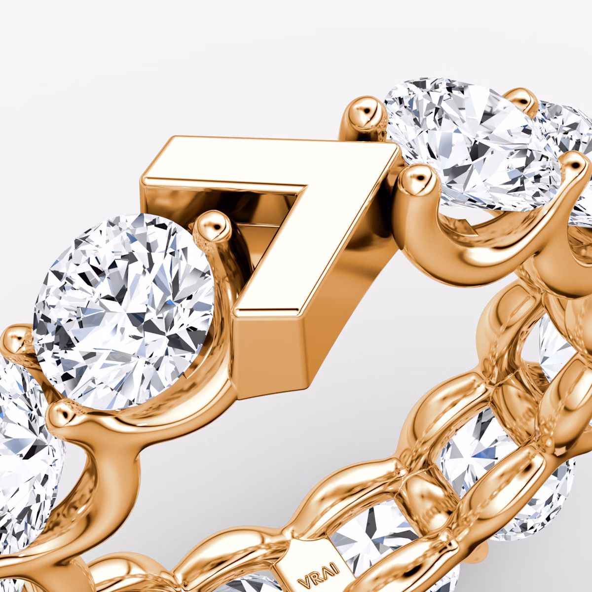 The V Eternity Band | Round Brilliant | 14k | Rose Gold | bandStyle: full | caratWeight: 6.0ct