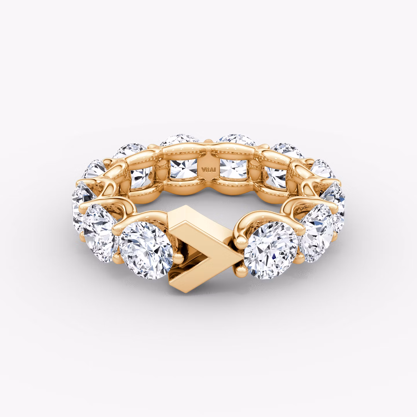 The V Eternity Band Round Brilliant | Rose Gold