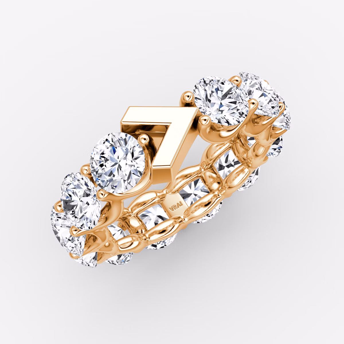 The V Eternity Band | Round Brilliant | 14k | Rose Gold | bandStyle: full | caratWeight: 6.0ct