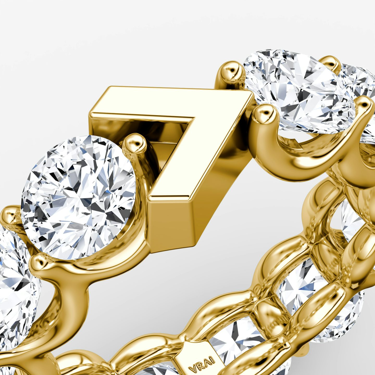 The V Eternity Band | Round Brilliant | 18k | Yellow Gold | bandStyle: full | caratWeight: 6.0ct
