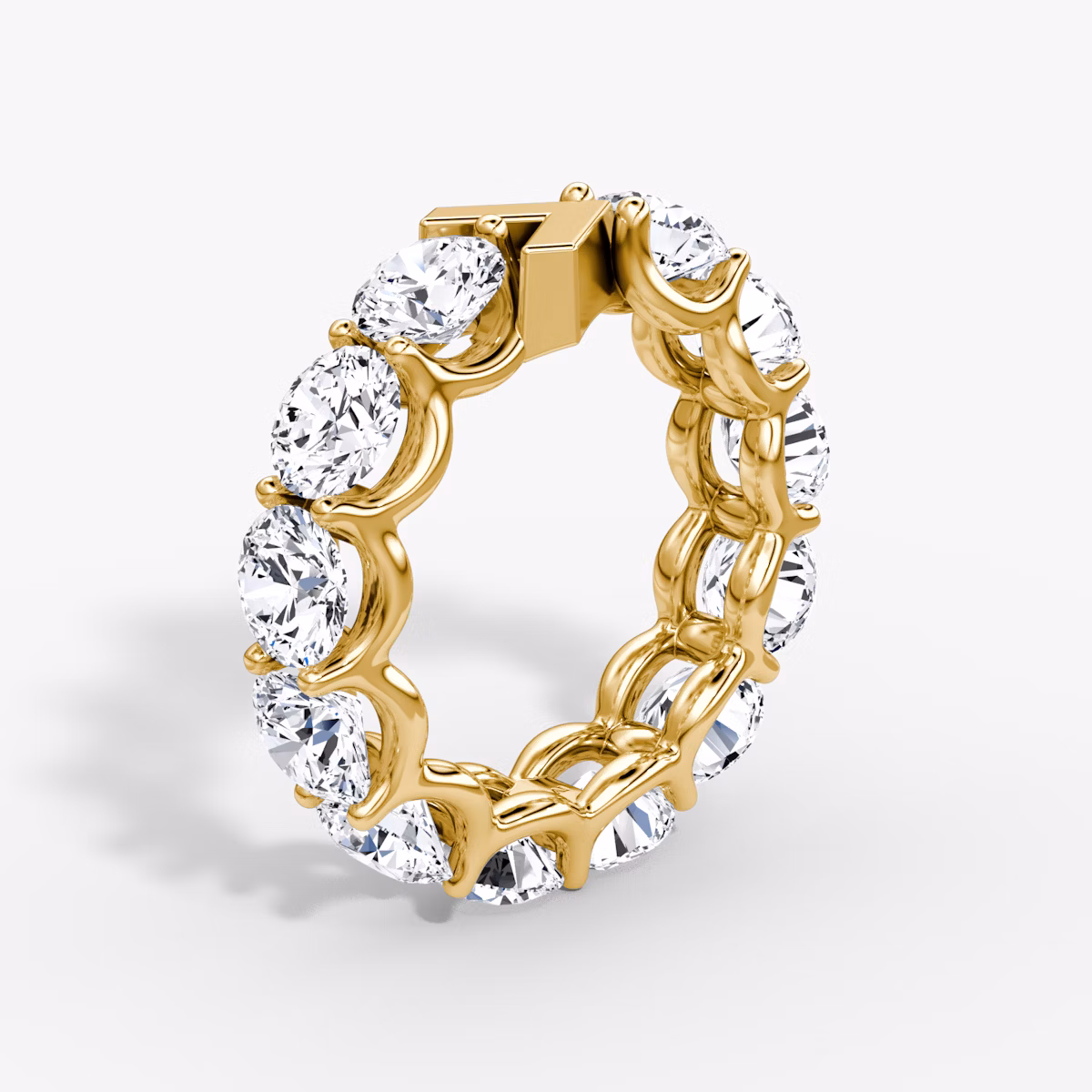 The V Eternity Band | Round Brilliant | 18k | Yellow Gold | bandStyle: full | caratWeight: 6.0ct