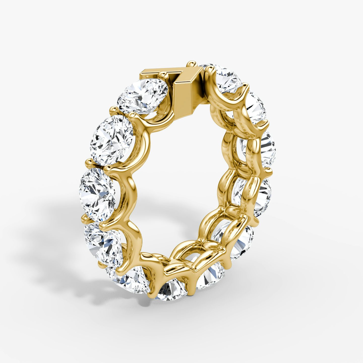 The V Eternity Band | Round Brilliant | 18k | Yellow Gold | bandStyle: full | caratWeight: 6.0ct