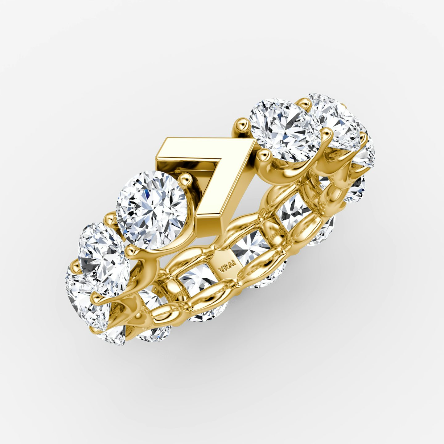 The V Eternity Band | Round Brilliant | 18k | Yellow Gold | bandStyle: full | caratWeight: 6.0ct