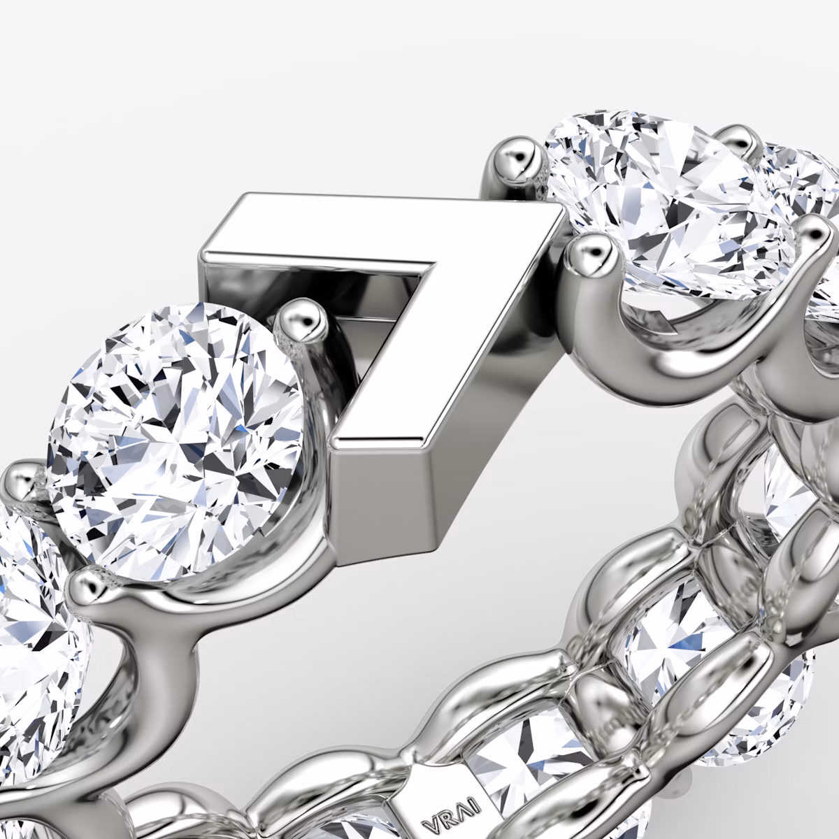 The V Eternity Band | Round Brilliant | Platinum | bandStyle: full | caratWeight: 6.0ct