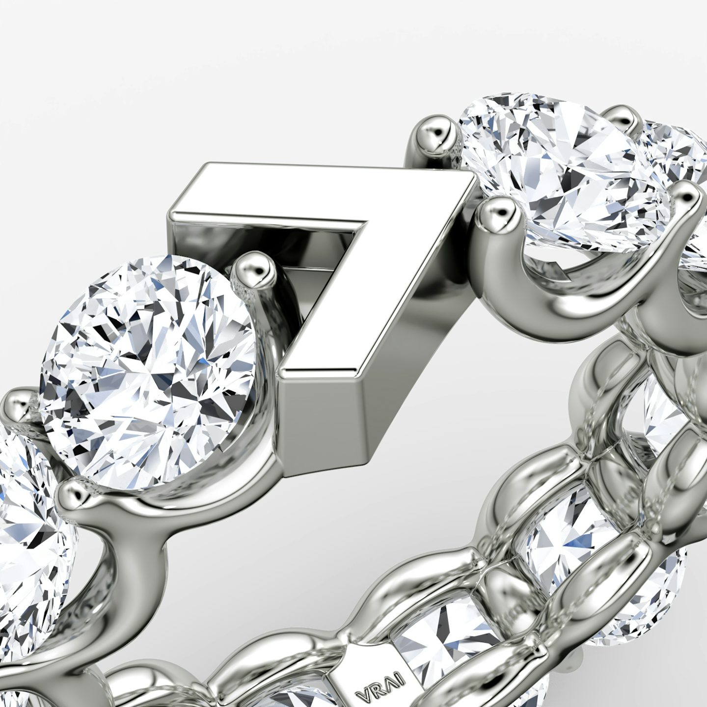 The V Eternity Band | Round Brilliant | Platinum | bandStyle: full | caratWeight: 6.0ct