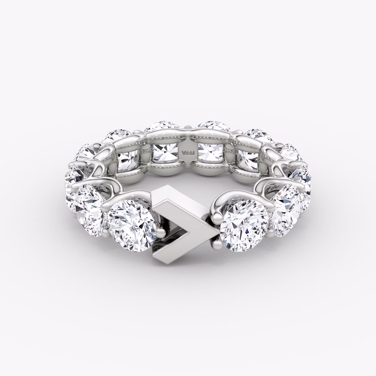 The V Eternity Band | Round Brilliant | Platinum | bandStyle: full | caratWeight: 6.0ct