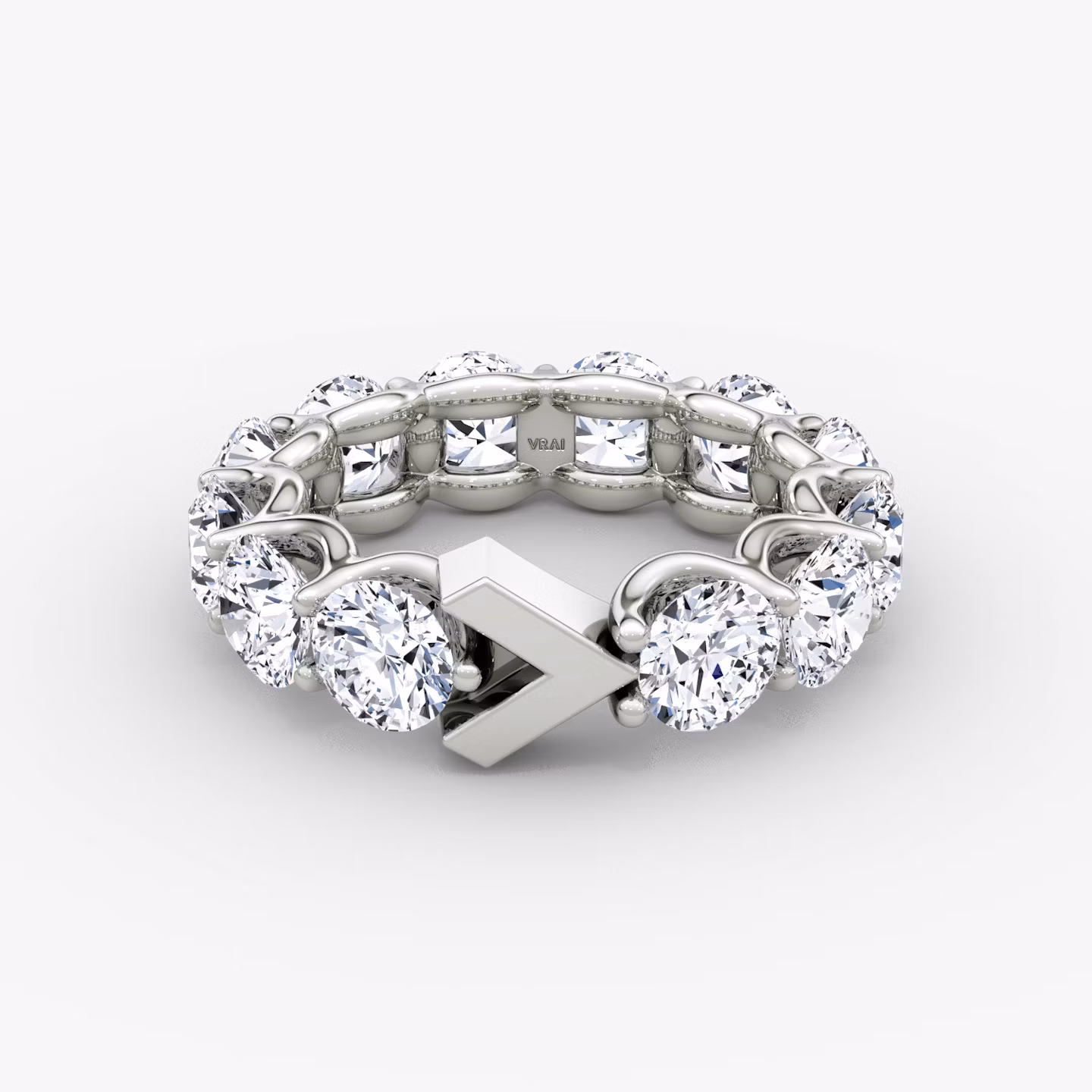 The V Eternity Band Round Brilliant | White Gold