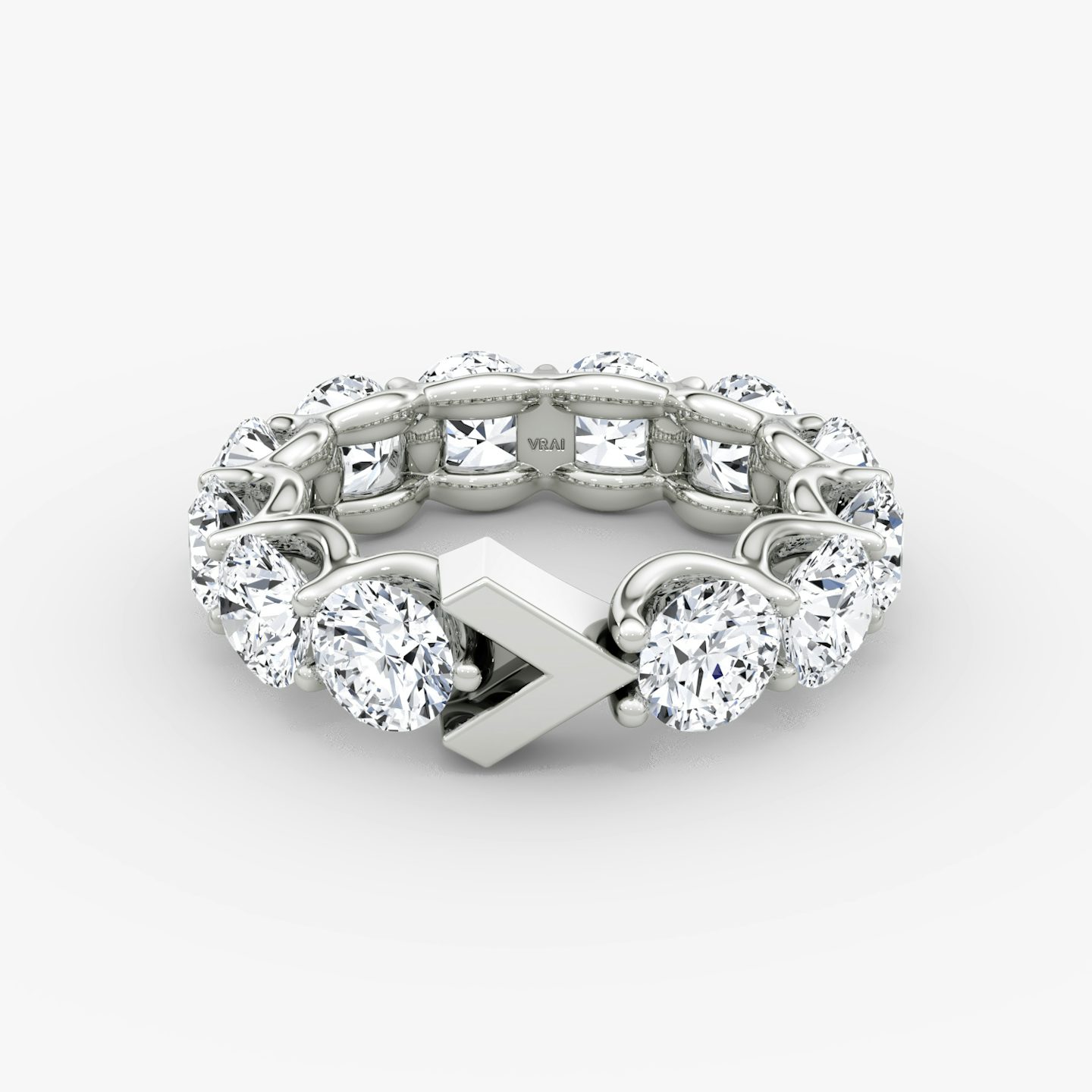 The V Eternity Band | Round Brilliant | Platinum | bandStyle: full | caratWeight: 6.0ct