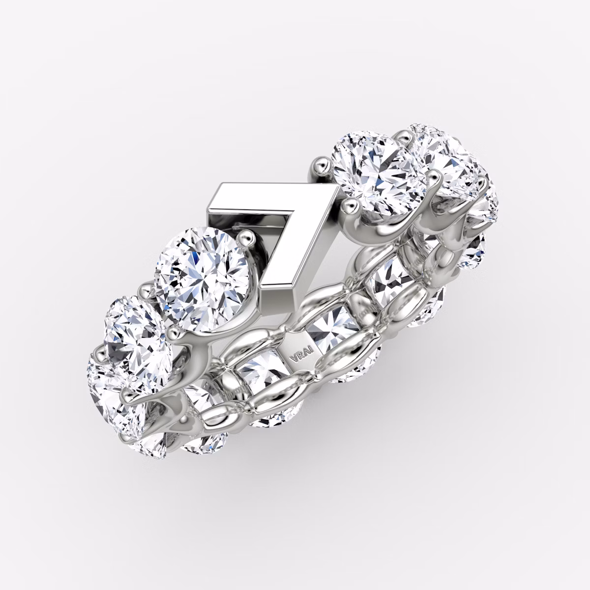 The V Eternity Band | Round Brilliant | Platinum | bandStyle: full | caratWeight: 6.0ct
