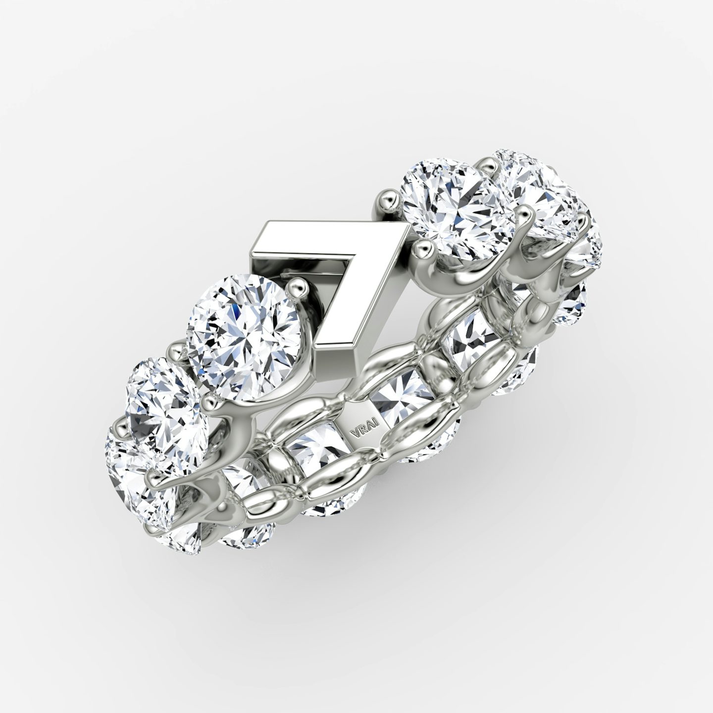 The V Eternity Band | Round Brilliant | Platinum | bandStyle: full | caratWeight: 6.0ct