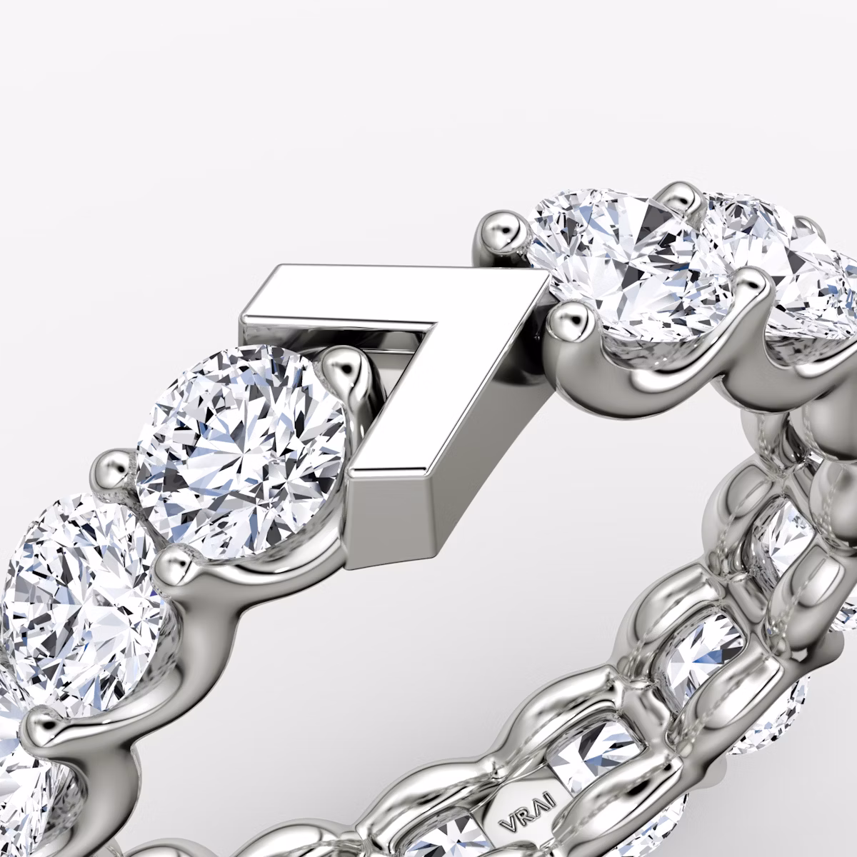 The V Eternity Band | Round Brilliant | Platinum | bandStyle: full | caratWeight: 3.75ct