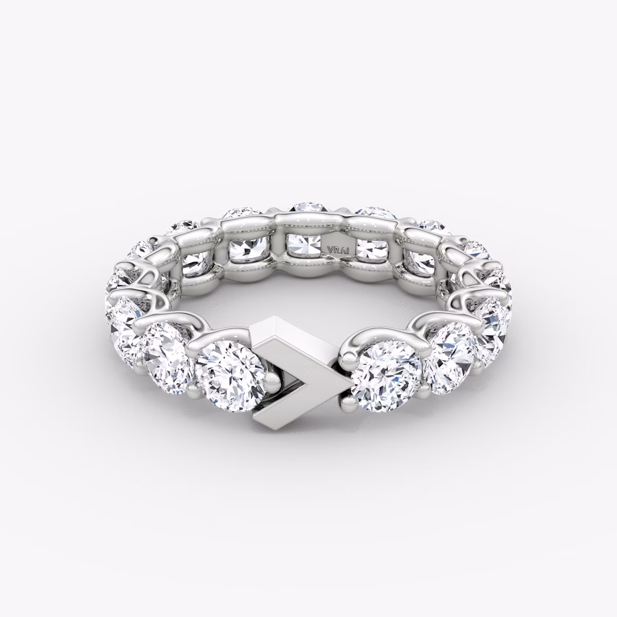 The V Eternity Band | Round Brilliant | Platinum | bandStyle: full | caratWeight: 3.75ct