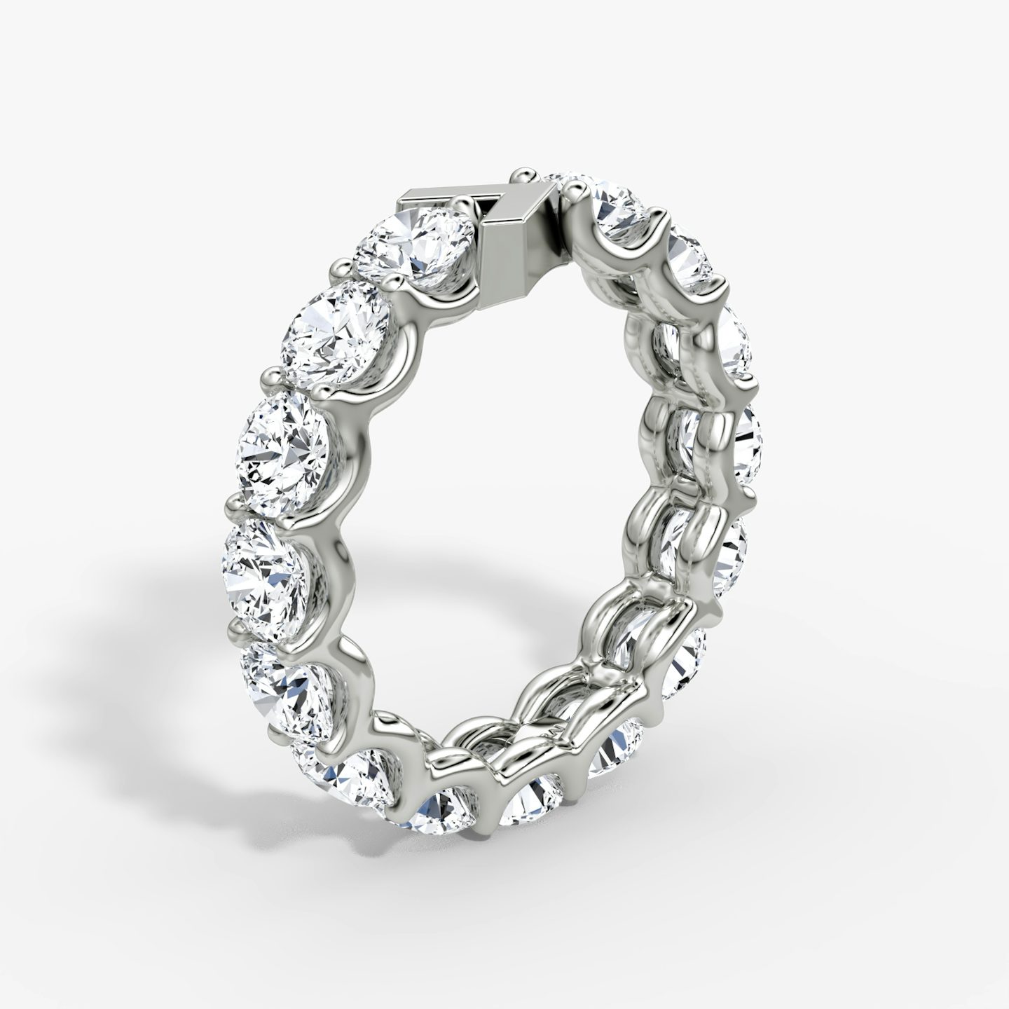 The V Eternity Band | Round Brilliant | 18k | White Gold | bandStyle: full | caratWeight: 3.75ct