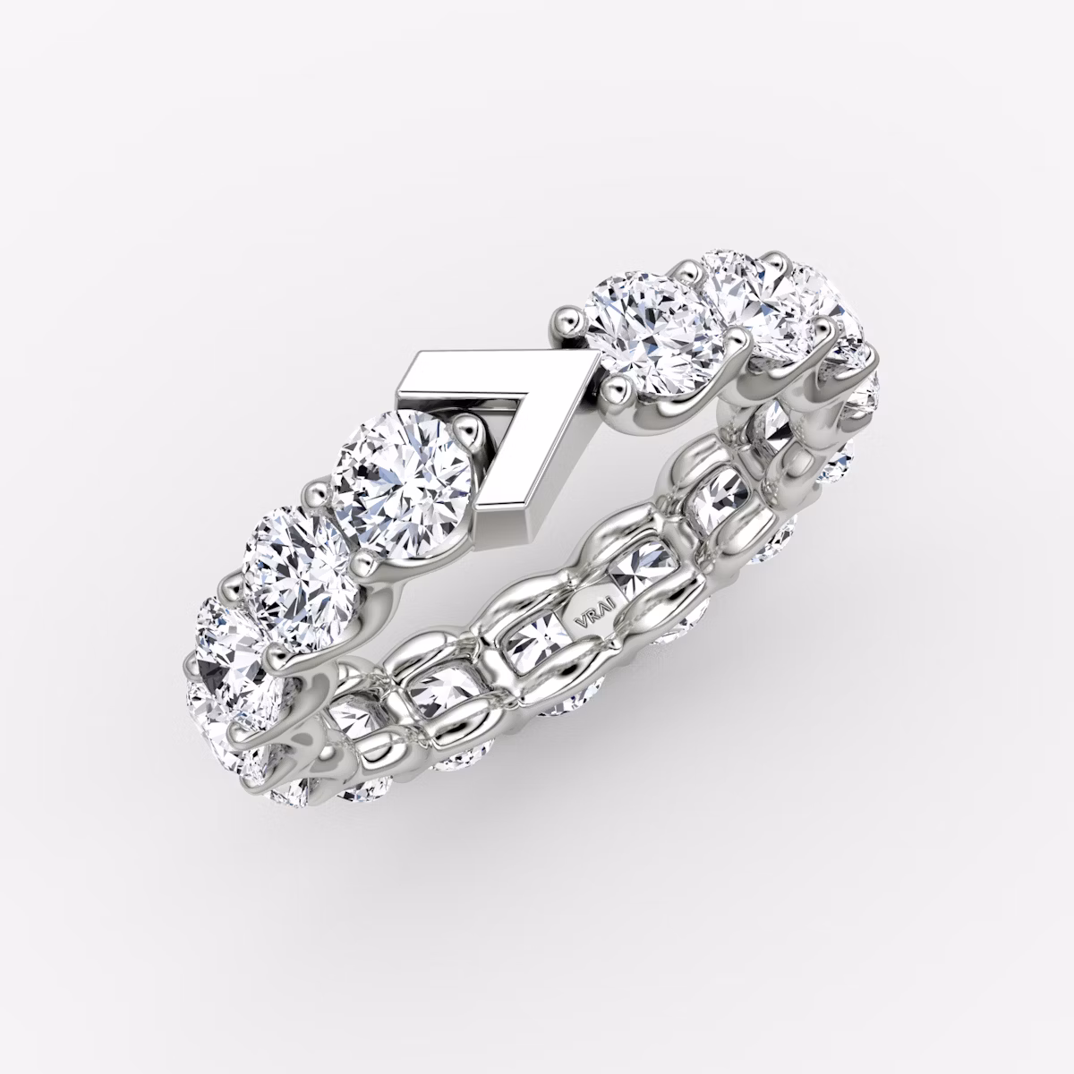 The V Eternity Band | Round Brilliant | Platinum | bandStyle: full | caratWeight: 3.75ct