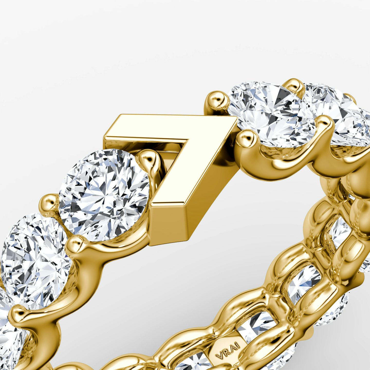 The V Eternity Band | Round Brilliant | 18k | Yellow Gold | bandStyle: full | caratWeight: 3.75ct