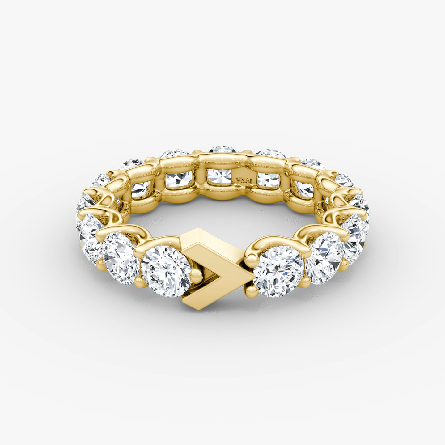 The V Eternity Band | Round Brilliant | 18k | Yellow Gold | bandStyle: full | caratWeight: 3.75ct
