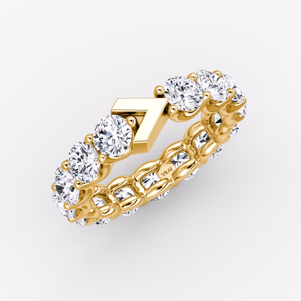 The V Eternity Band | Round Brilliant | 18k | Yellow Gold | bandStyle: full | caratWeight: 3.75ct