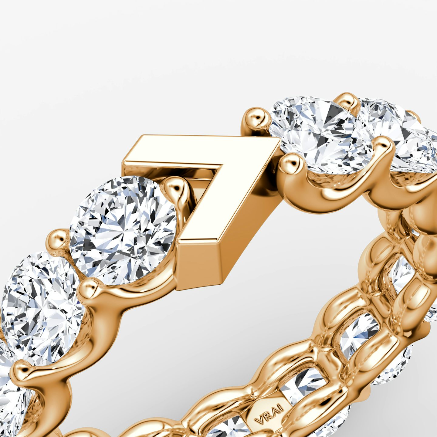 The V Eternity Band | Round Brilliant | 14k | Rose Gold | bandStyle: full | caratWeight: 3.75ct