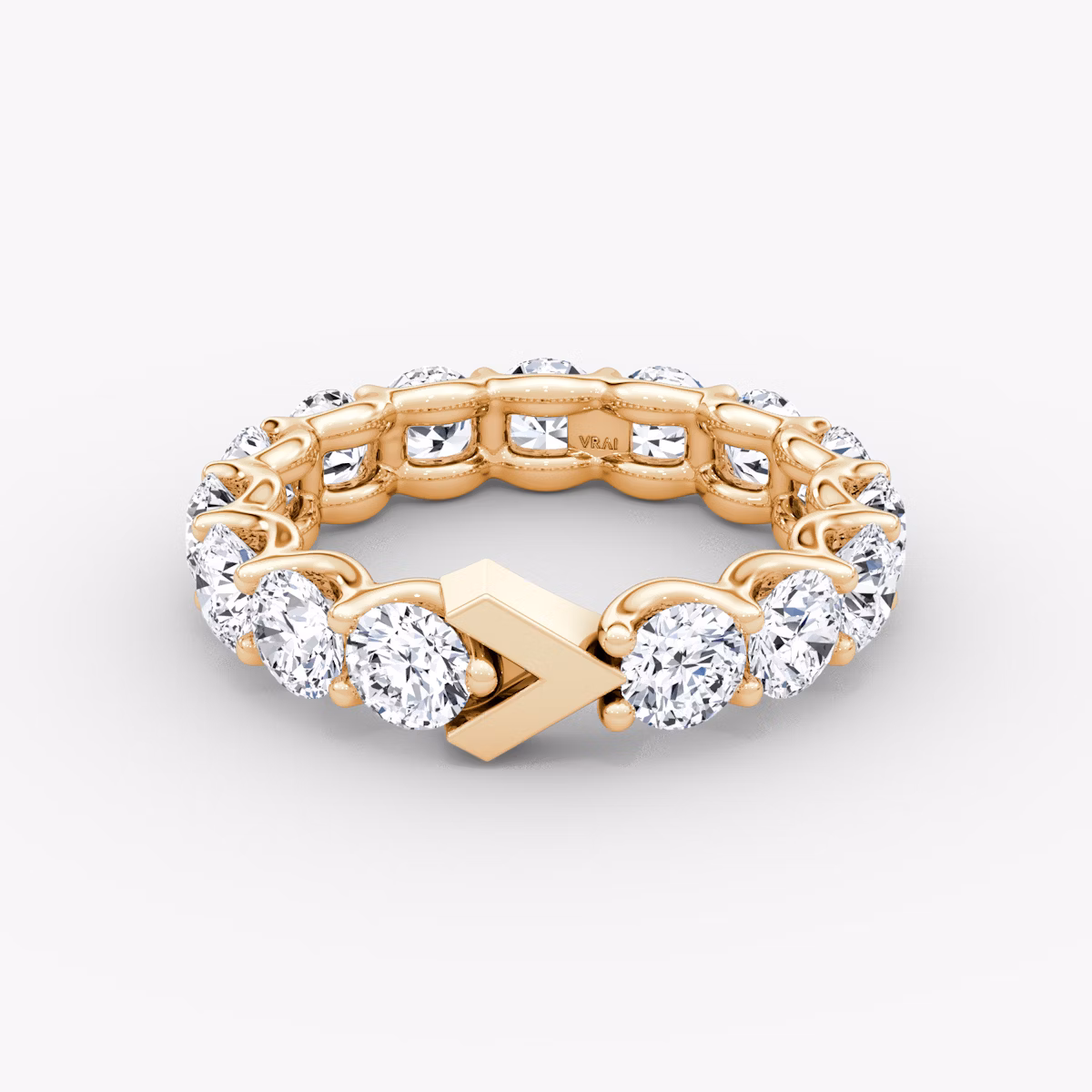 The V Eternity Band | Round Brilliant | 14k | Rose Gold | bandStyle: full | caratWeight: 3.75ct