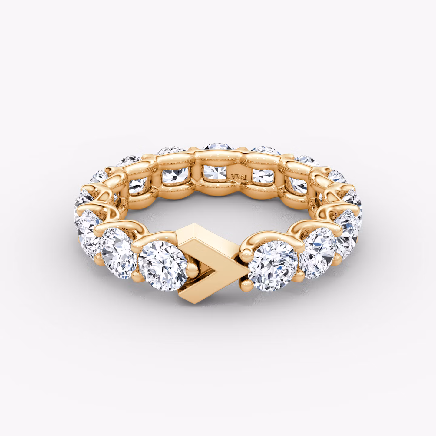 The V Eternity Band Round Brilliant | Rose Gold