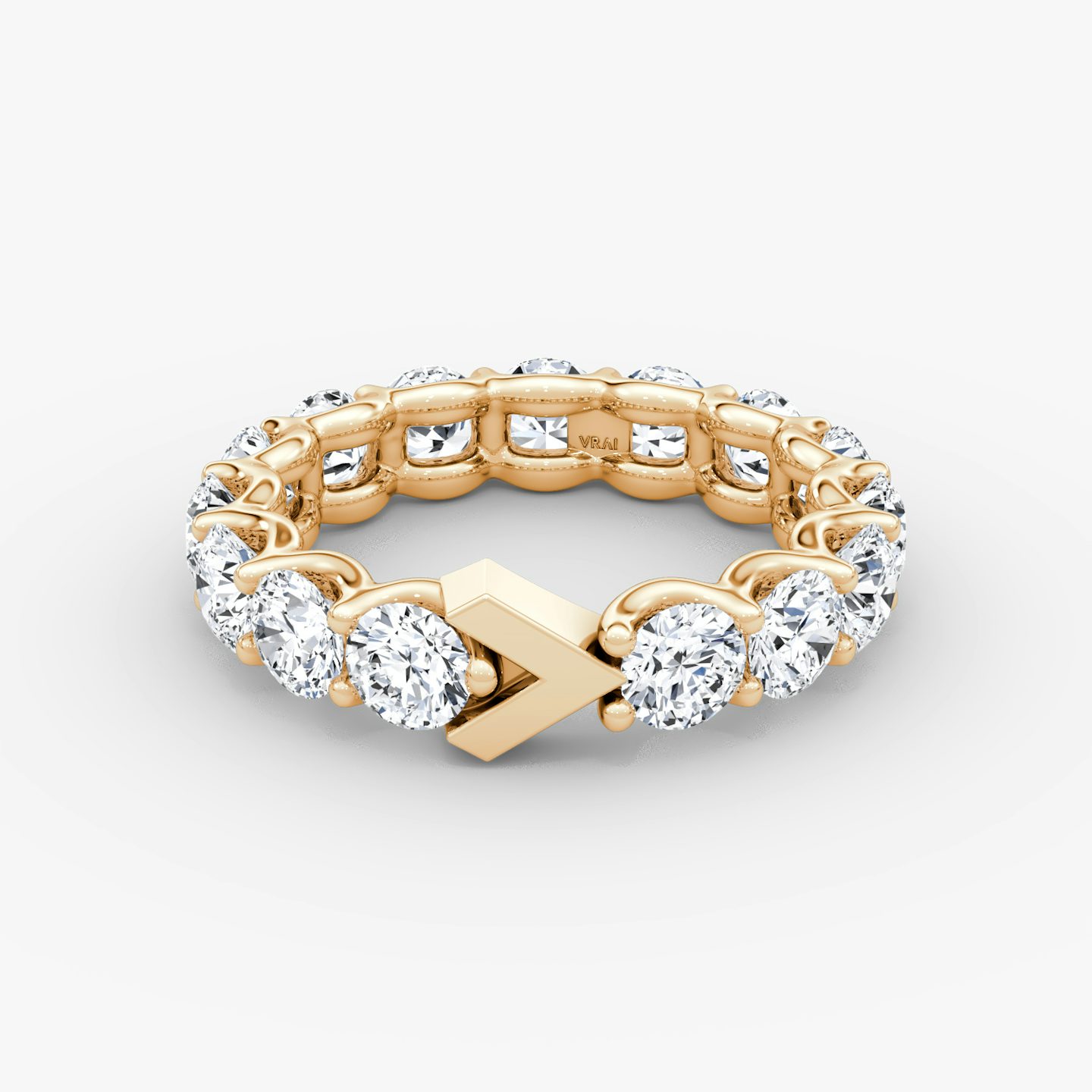 The V Eternity Band | Round Brilliant | 14k | Rose Gold | bandStyle: full | caratWeight: 3.75ct